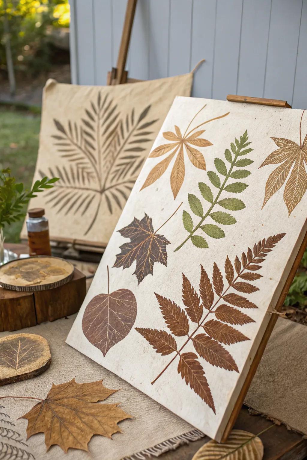 Let the beauty of nature into your space with art backgrounds featuring leaf patterns.