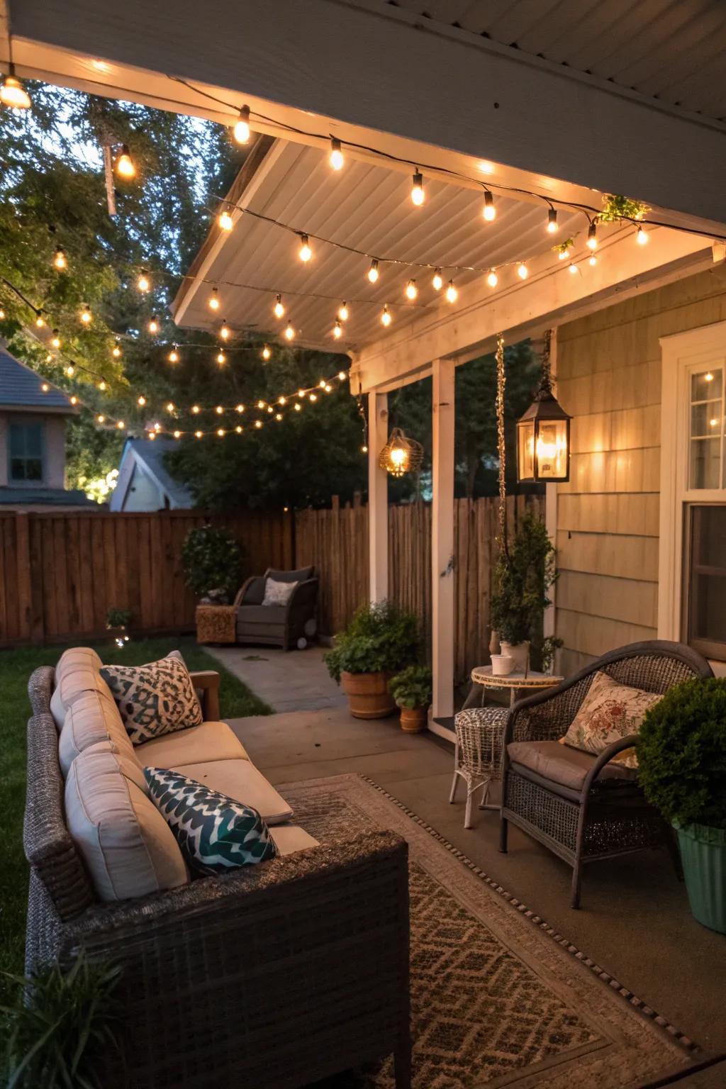 Establish the mood with enchanting ambient lighting.