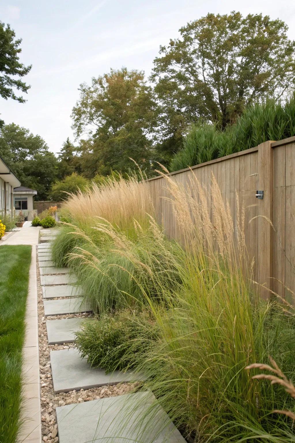 Privacy plants can turn your easement into a secluded getaway.