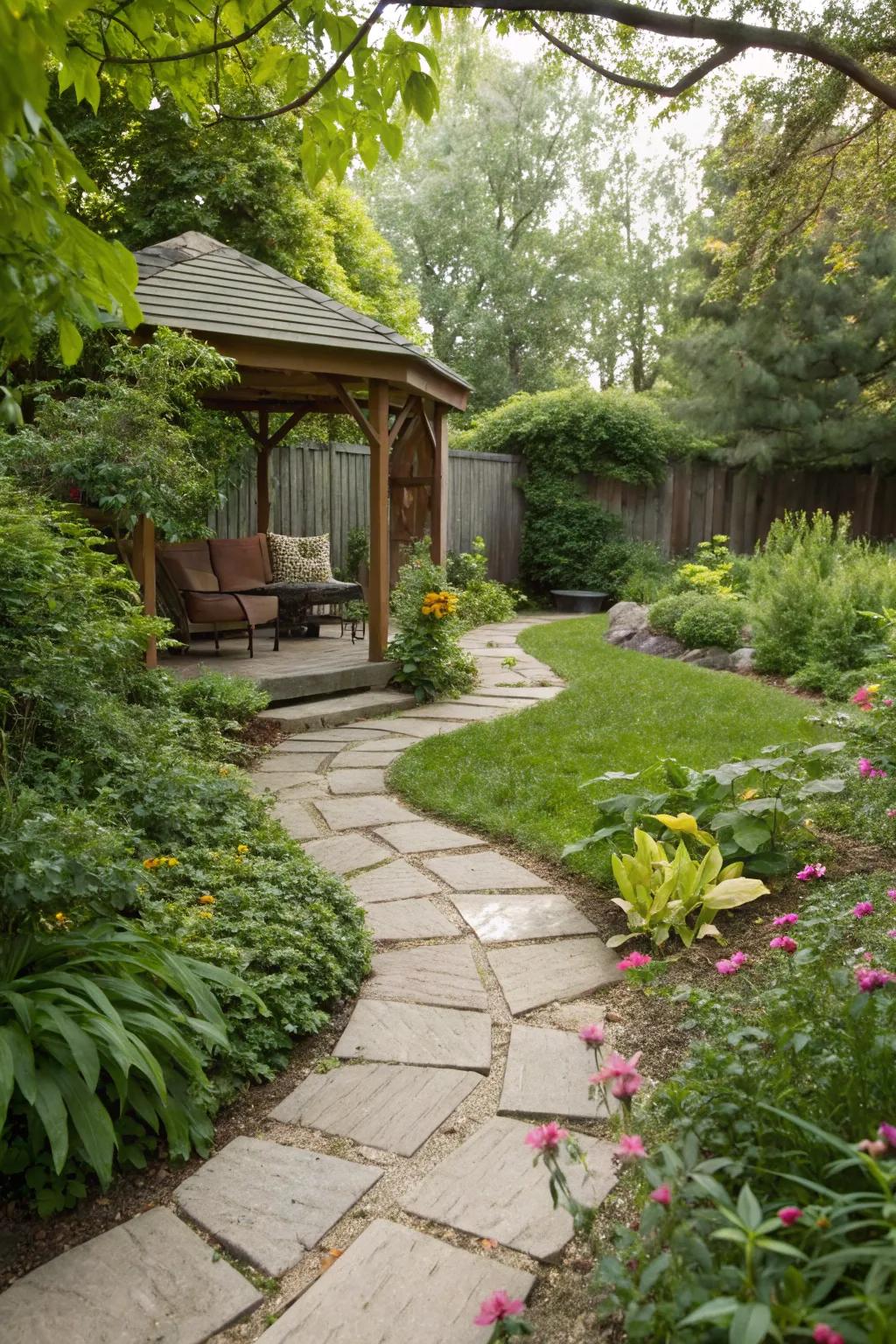 An appealing garden trail invites exploration and wonder in your backyard.