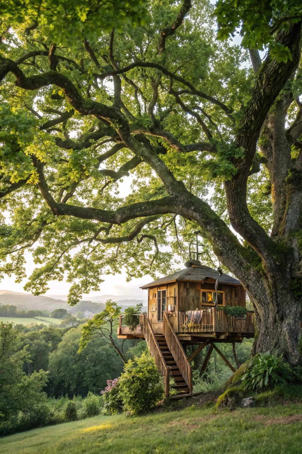 A tree fort that offers a magical hideaway