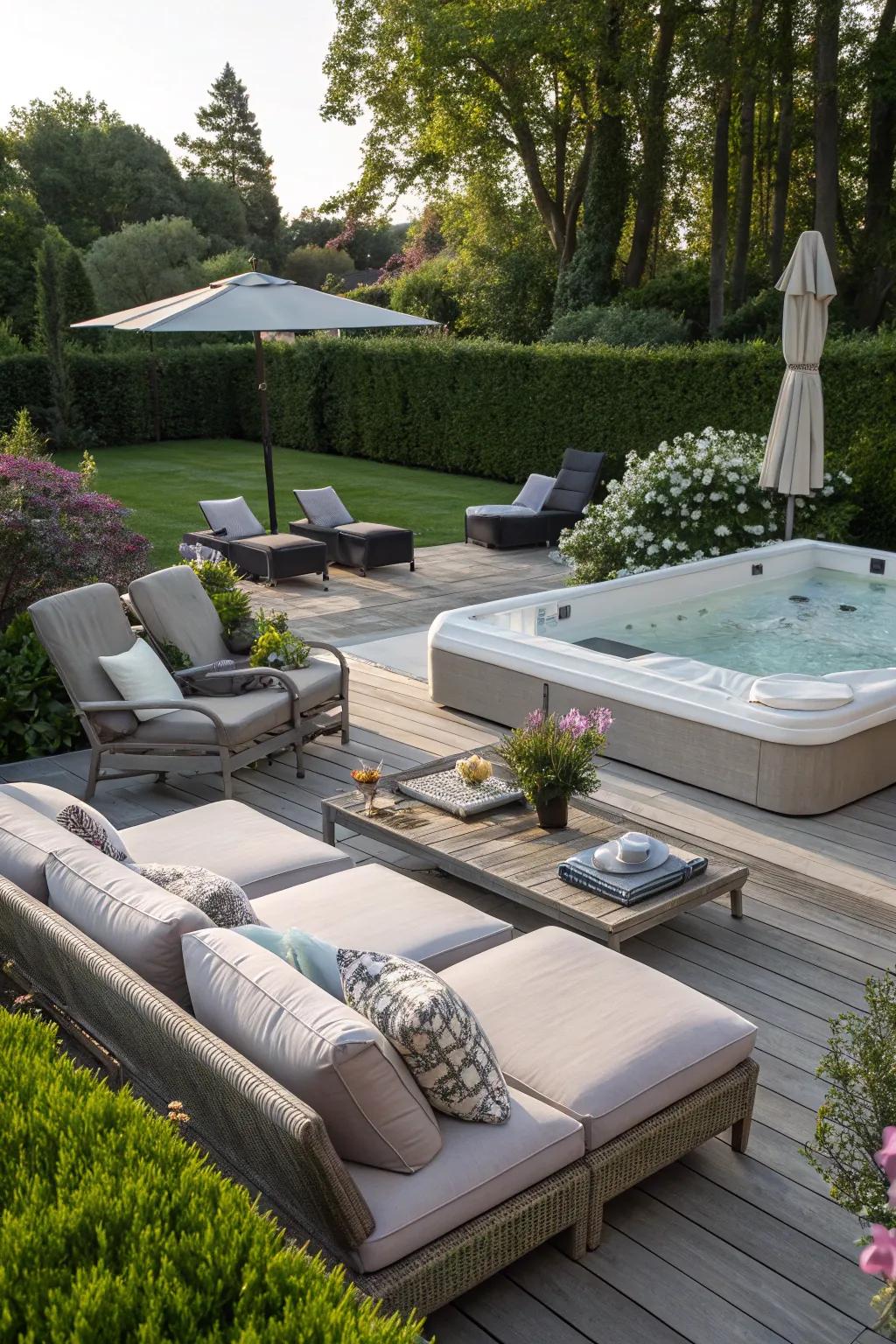 Inviting seating encourages relaxation and improves the charm of your backyard.