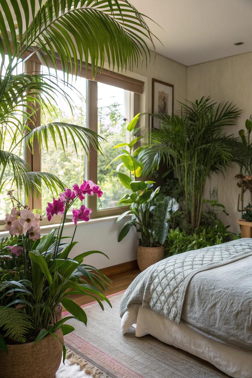 Exotic flora inject vibrancy and freshness.