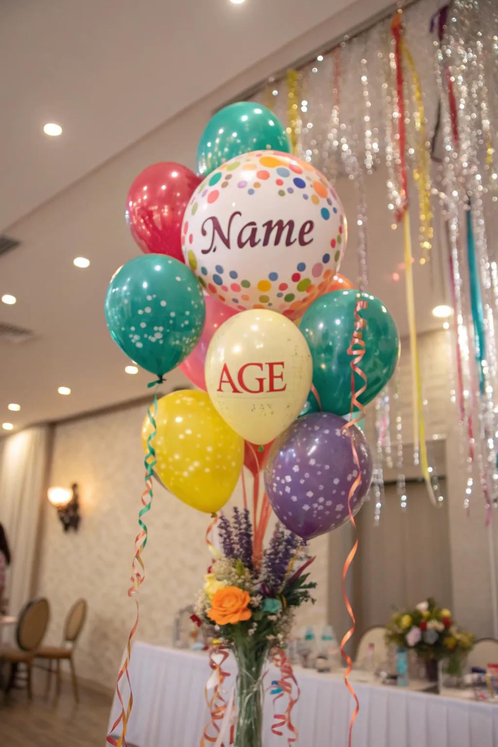 A customized balloon arrangement that imparts a distinctive quality to any occasion.