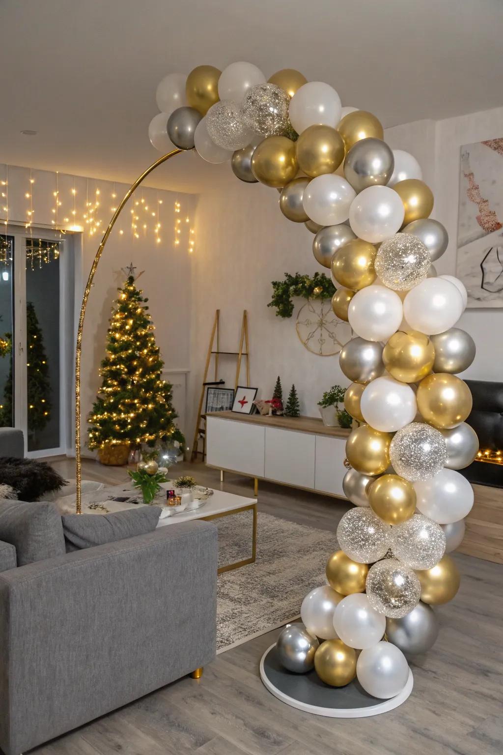 Metallic balloons bring a luxurious touch to any setup.