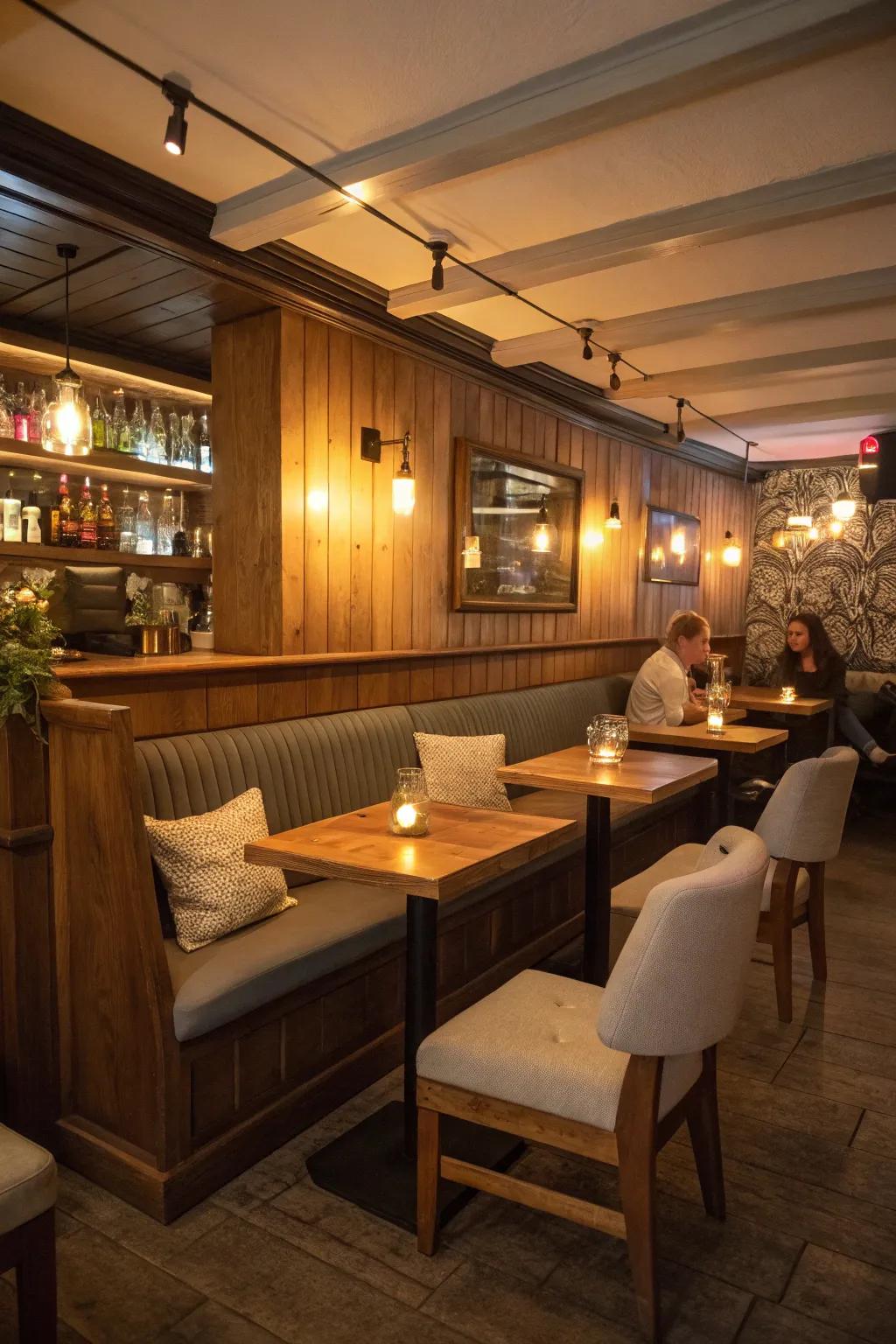 A relaxing corner can be the ideal intimate bar space.