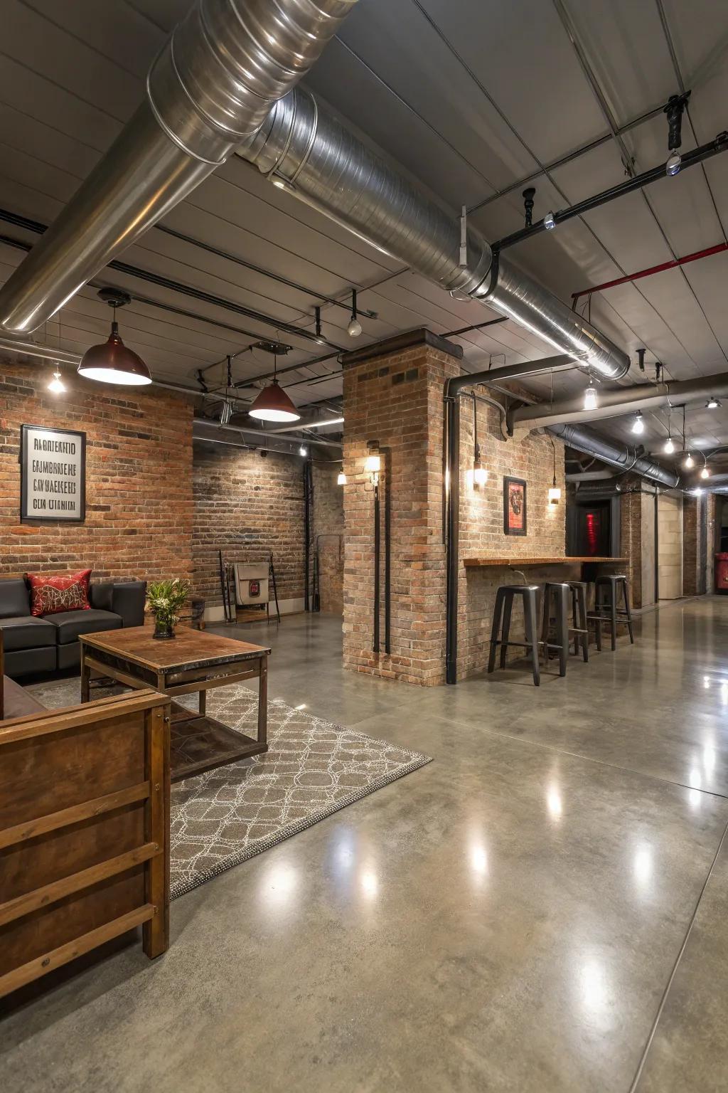 Smoothed concrete offers an urban chic aesthetic.