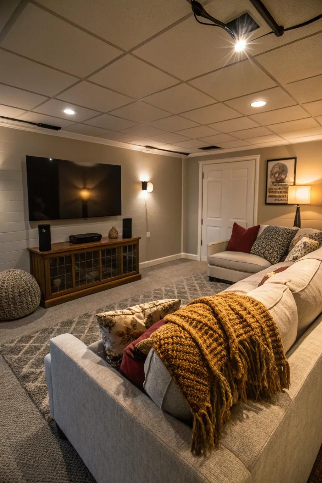 To unwind and rest with friends, make a movie lounge.