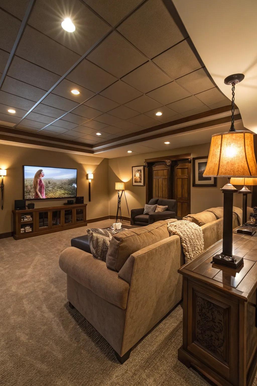 Ambient lighting creates a warm and inviting setting.