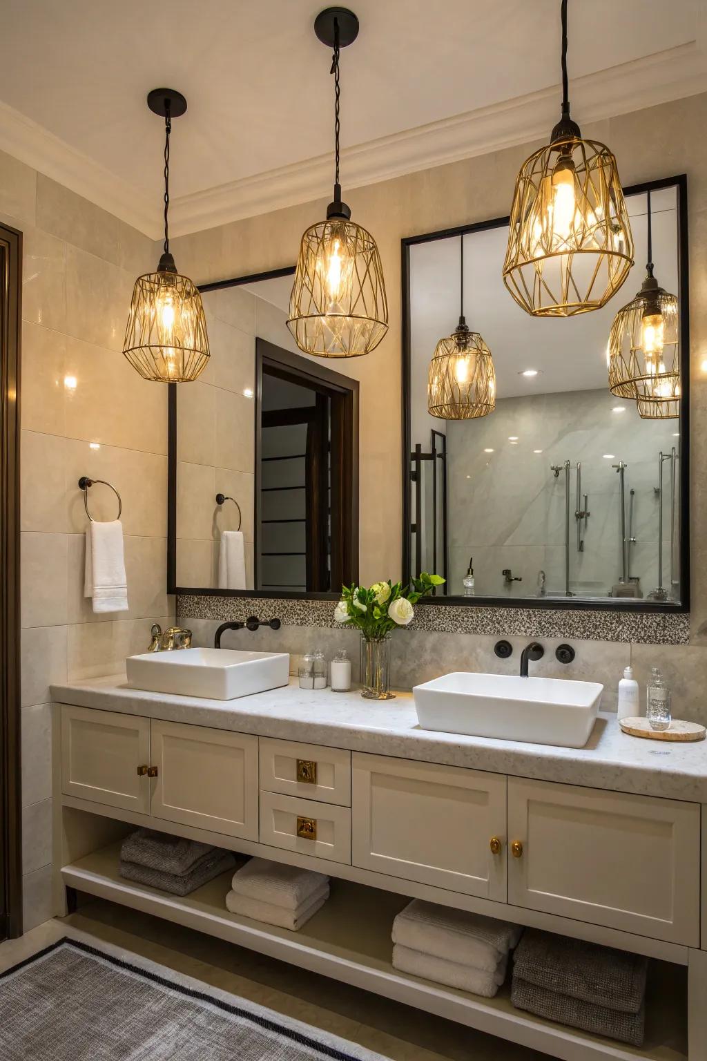 Pendant lights attract attention and introduce style.