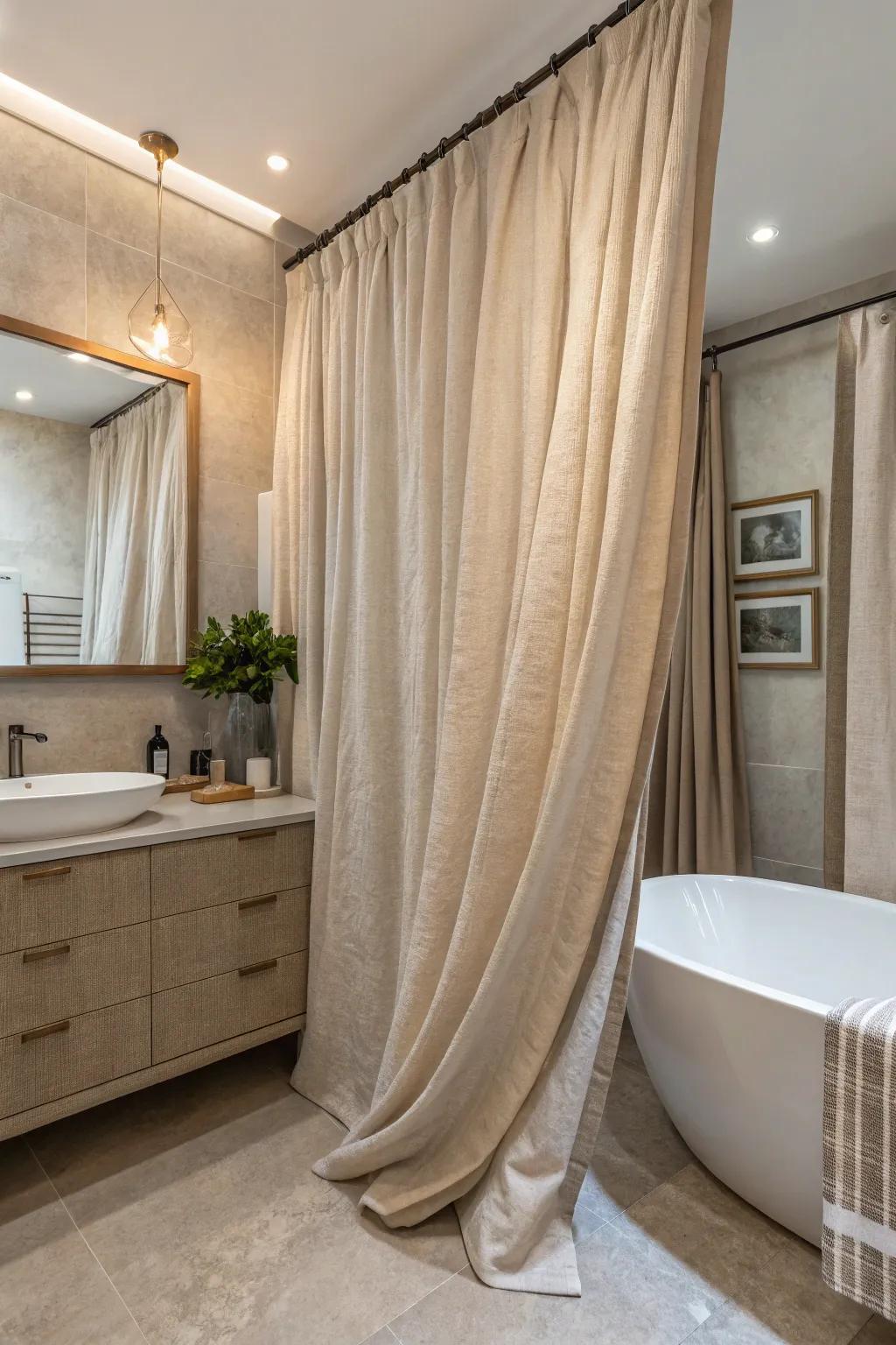 Materials add a layer of sophistication to your bathroom decor.