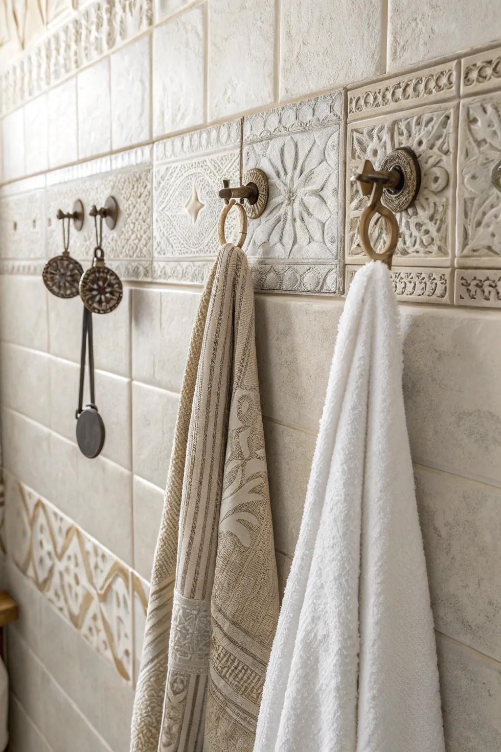 Ornamental pegs are an uncomplicated way to improve cloth display.