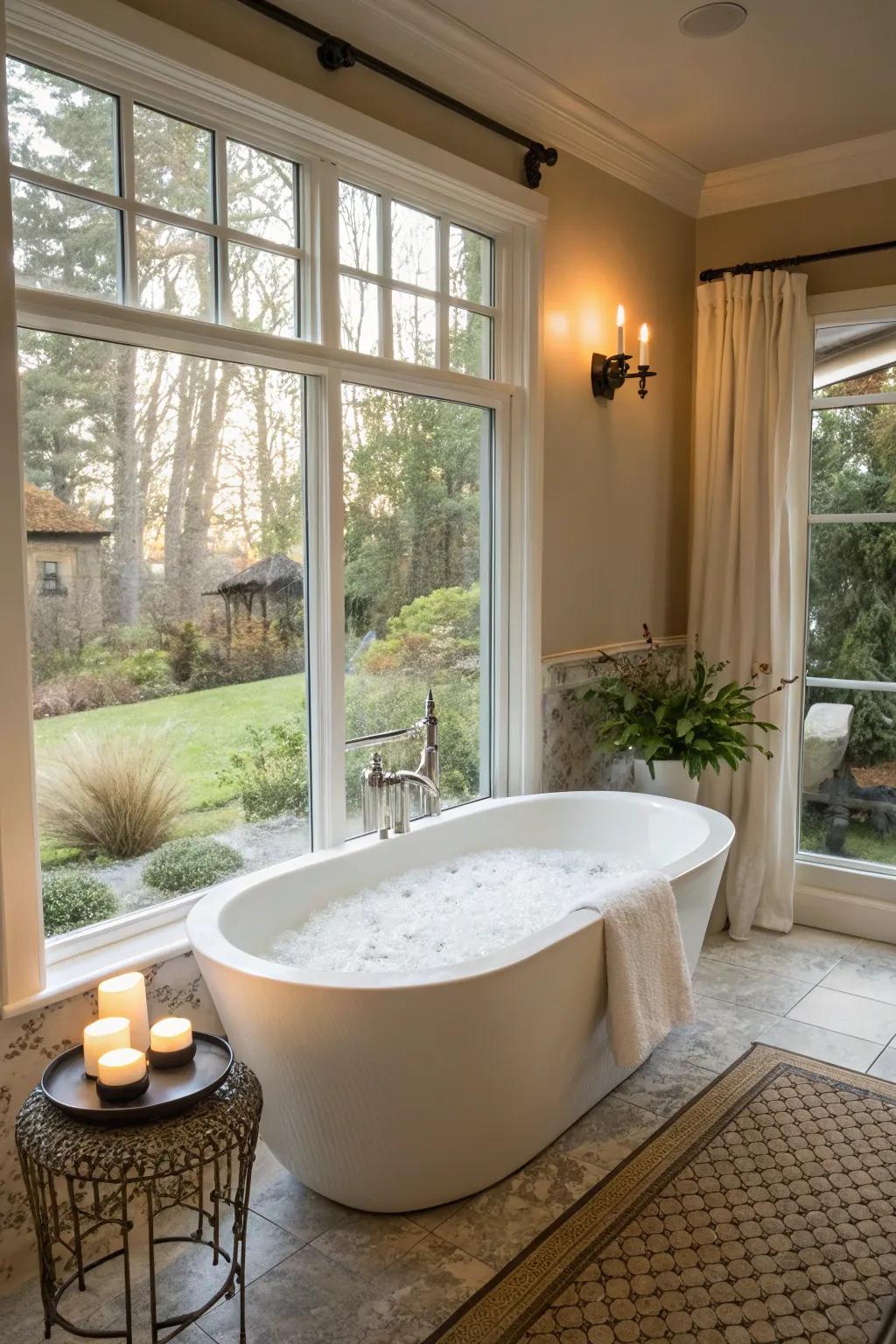 A standalone tub evolves your bathroom into a personalized wellness center.