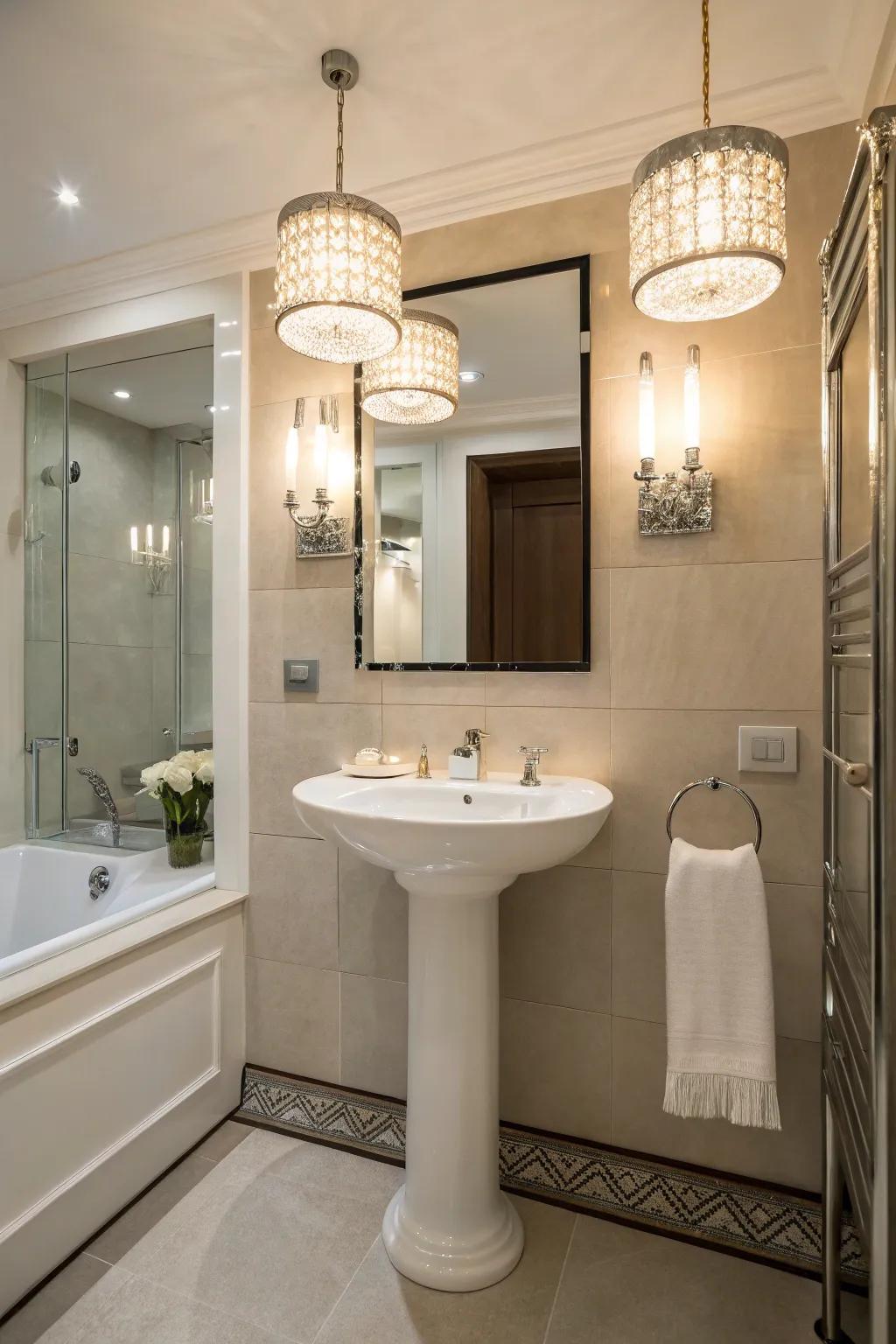 Elevate your bathroom's mood with sophisticated lighting.