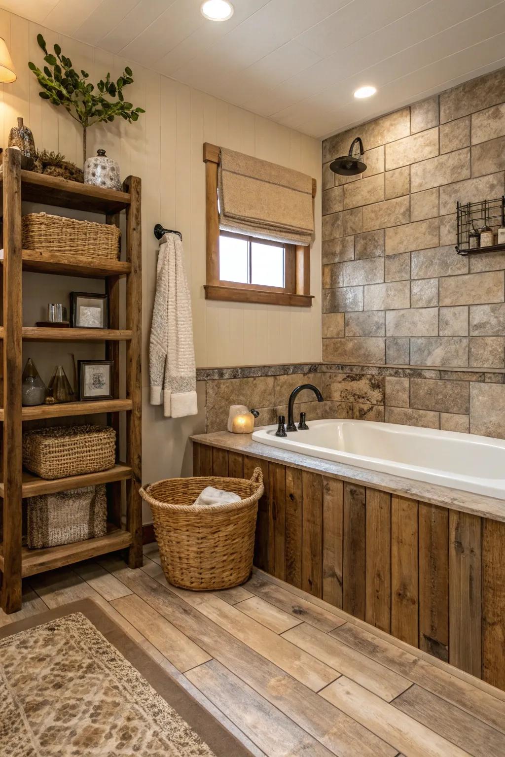 Cozy warmth with rustic wood-look tiles