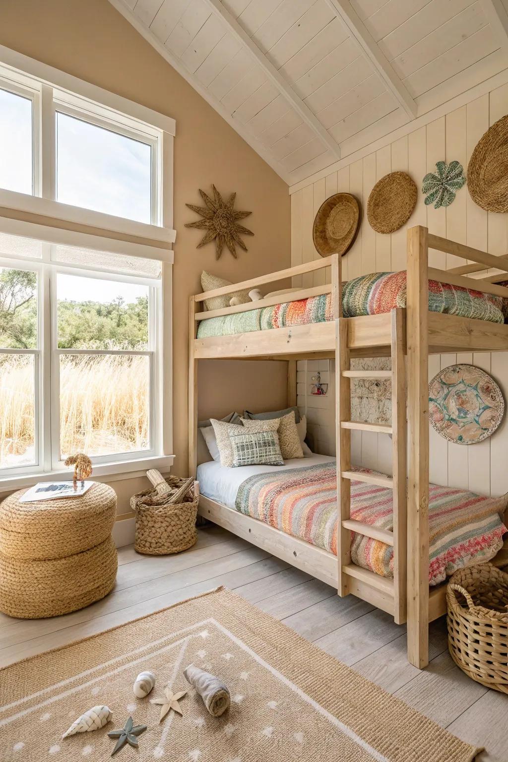 Capture the essence of the beach using shoreline hues.