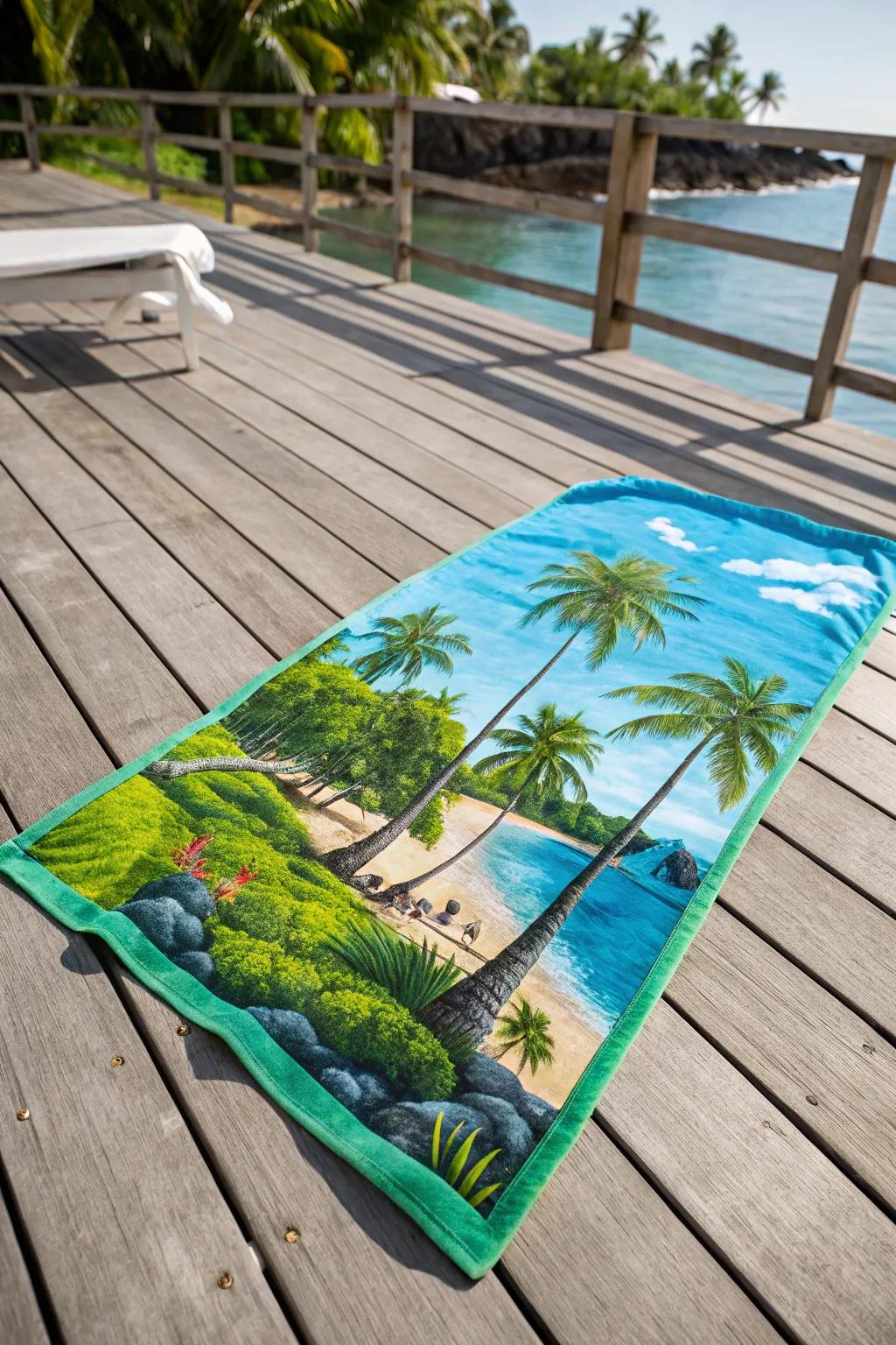 Customize your towel using graphics that tell a story about you.