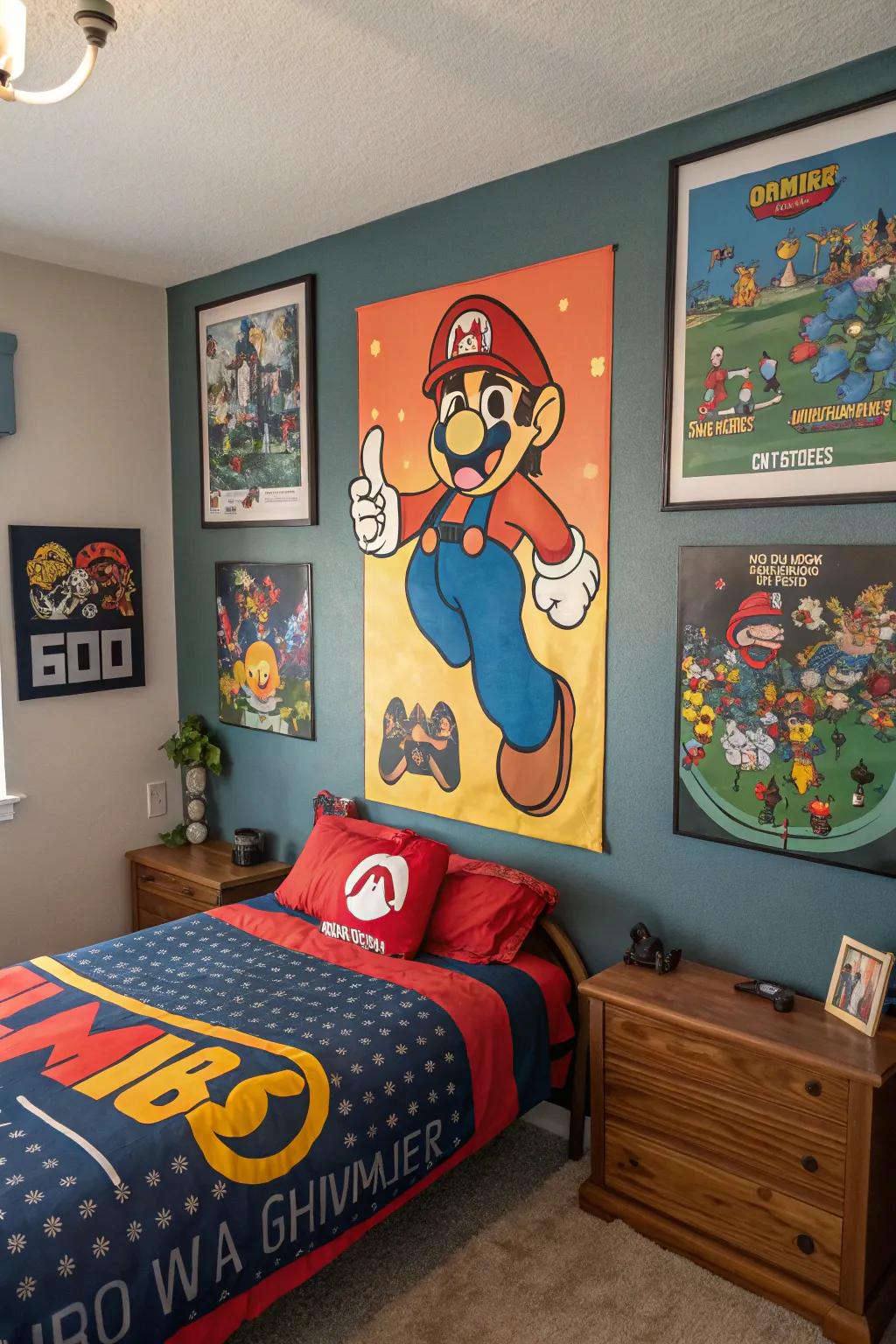 Themed wall graphics individualize your gaming area.