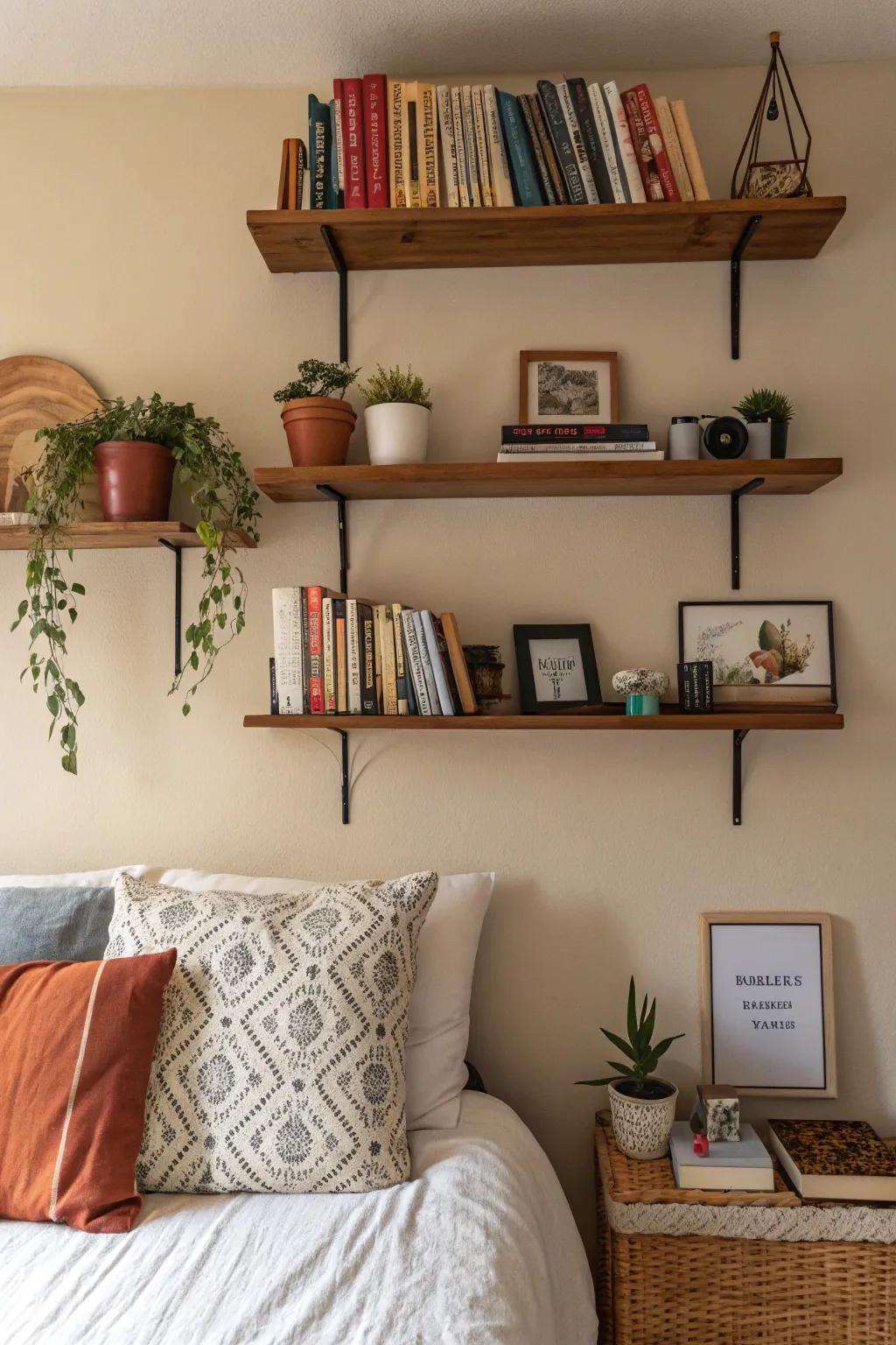 Shelves enhance space with style.