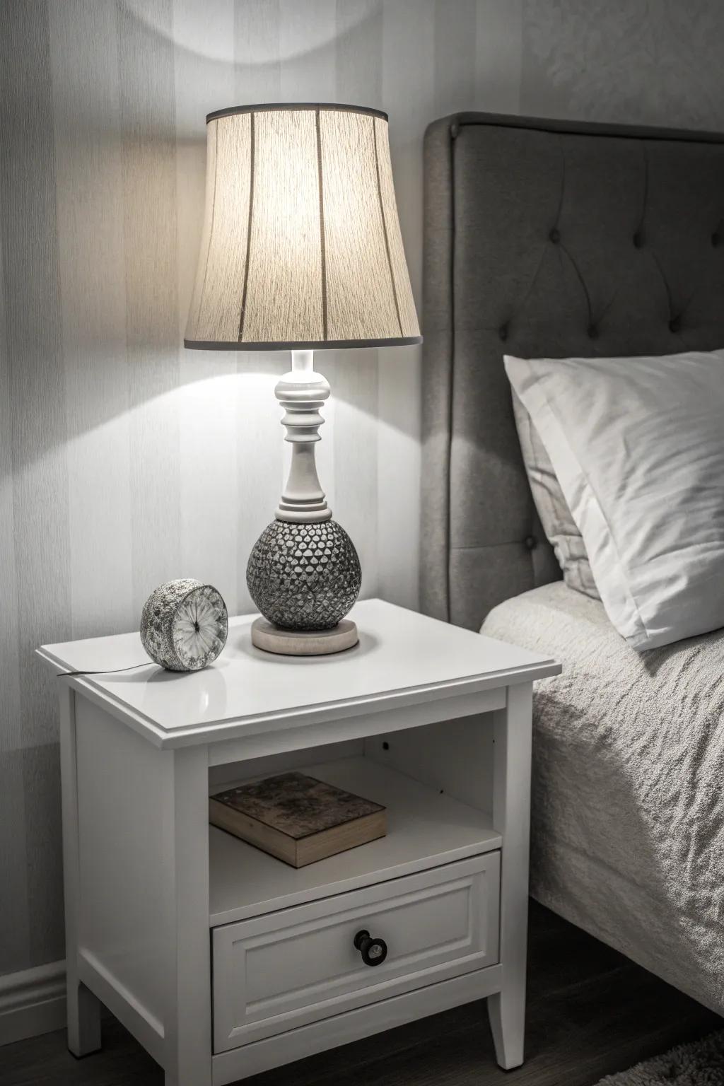 Celebrate simplicity using a minimalist bedside arrangement.