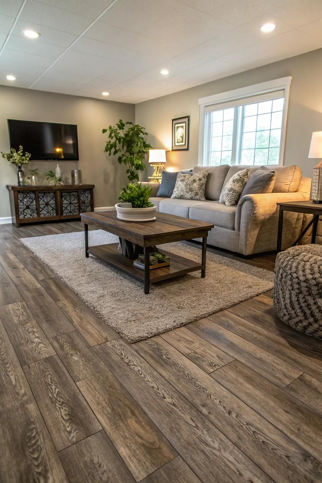 Vinyl planks deliver a modern aesthetic at an affordable price.
