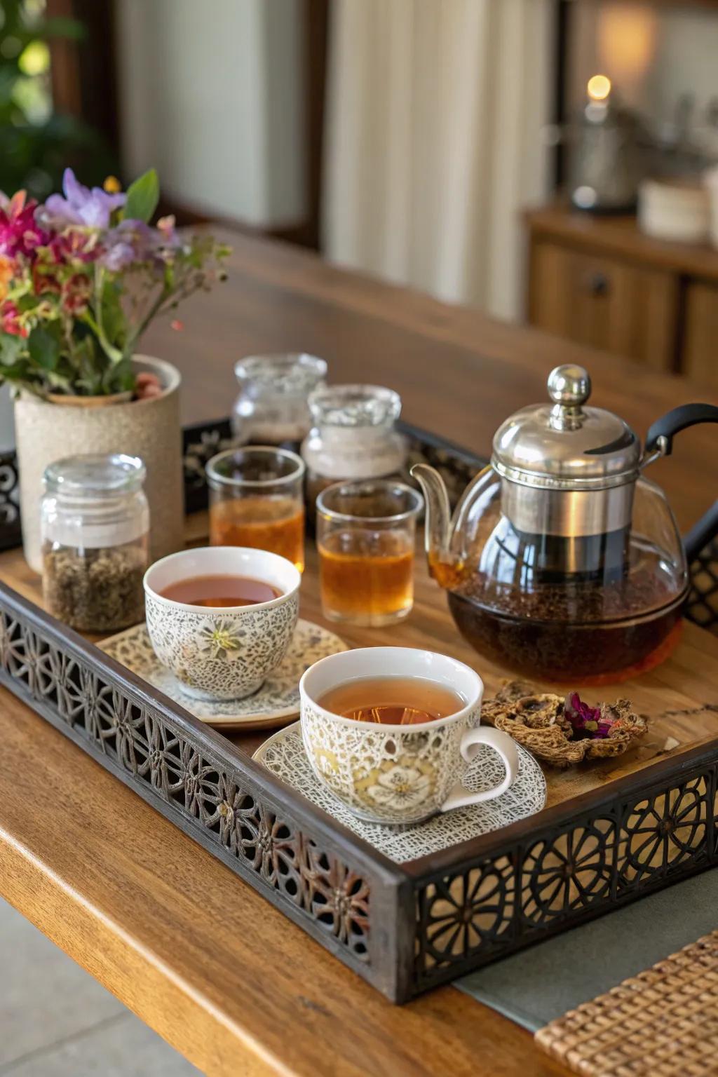 Host a delightful tea time with a dedicated tea collection.