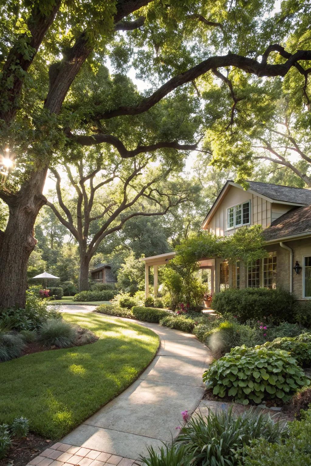 Trees and bushes enrich your garden by introducing structure and shade.