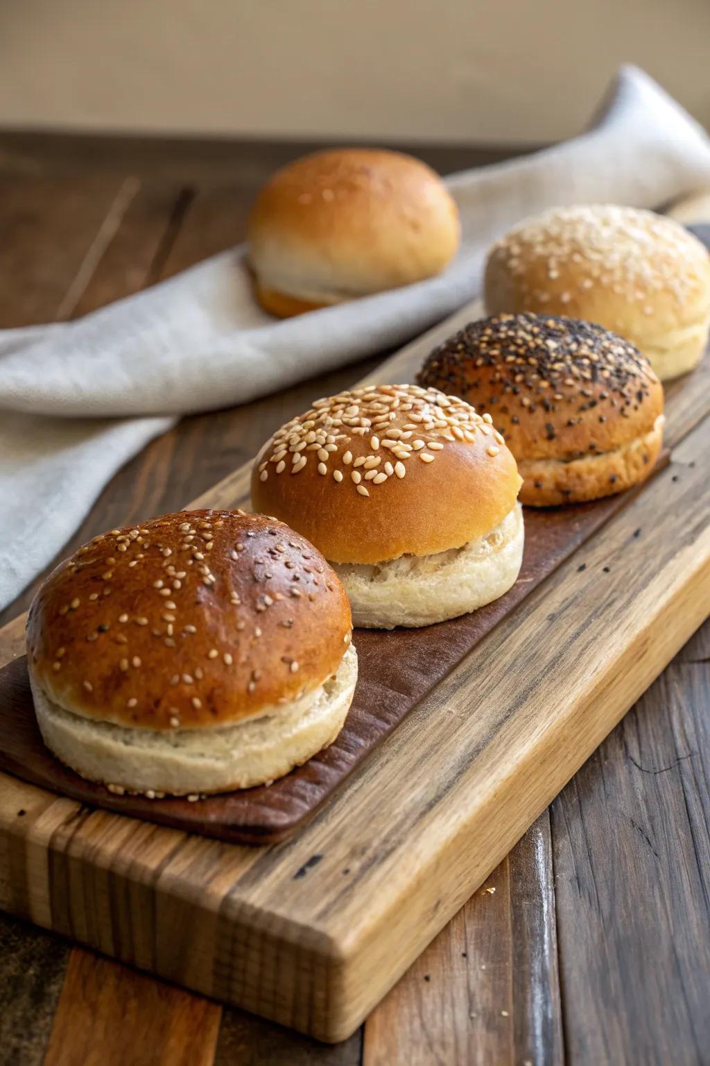 A multitude of buns to accommodate each guest’s particular choice.