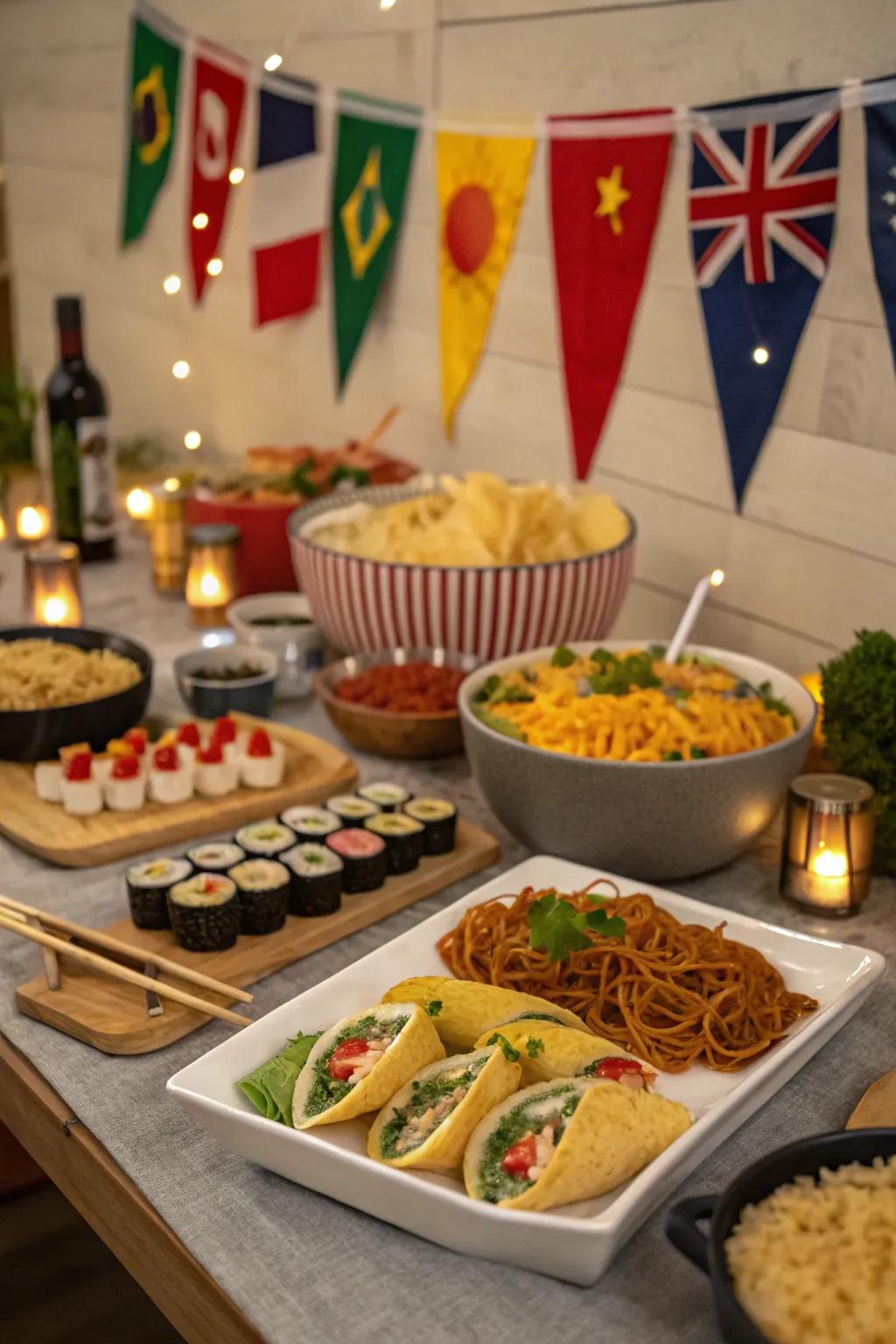 Journey across the globe through a themed supper party.