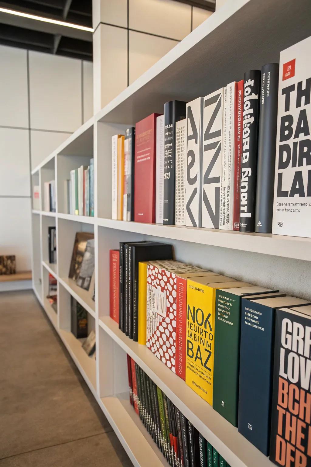 Lettering adds a bold statement to books.
