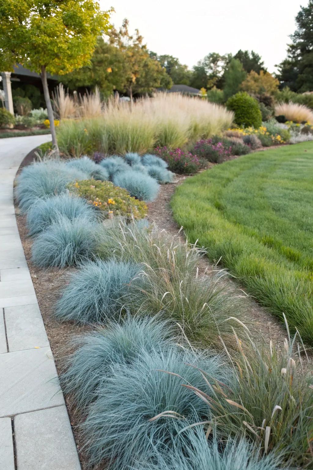 Azure Turf adds different colors to the garden as the seasons change.