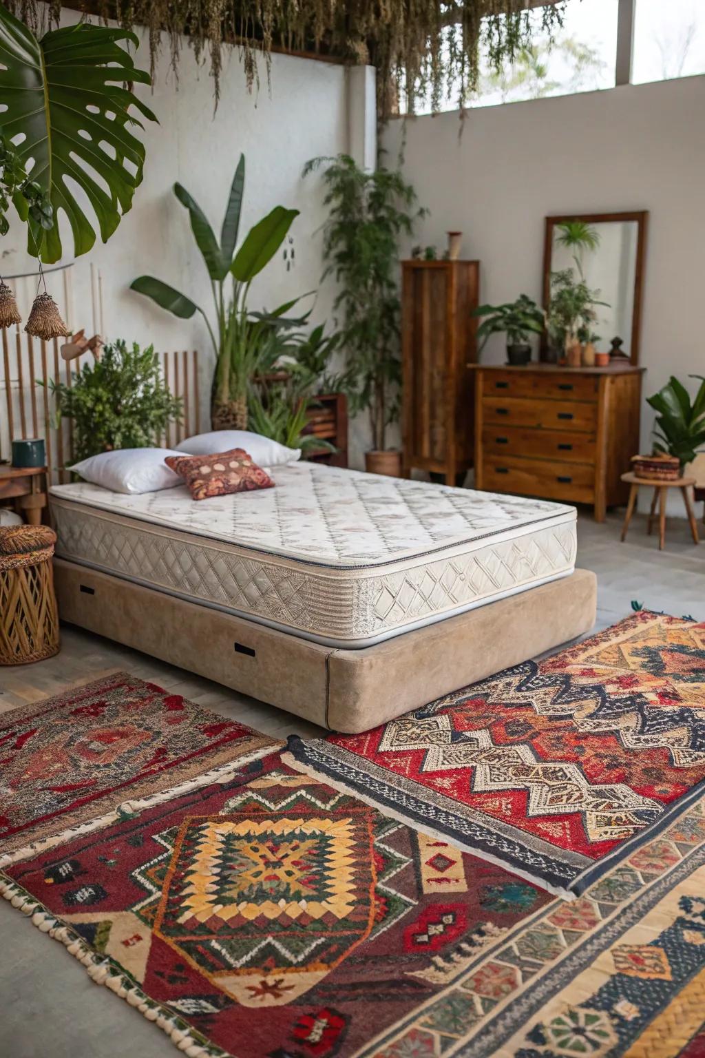 A bohemian retreat bursting with quirky and colorful decor.