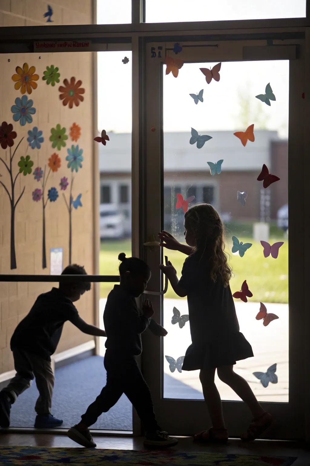 Incorporate a joyful essence using interactive forms and flutter shapes.