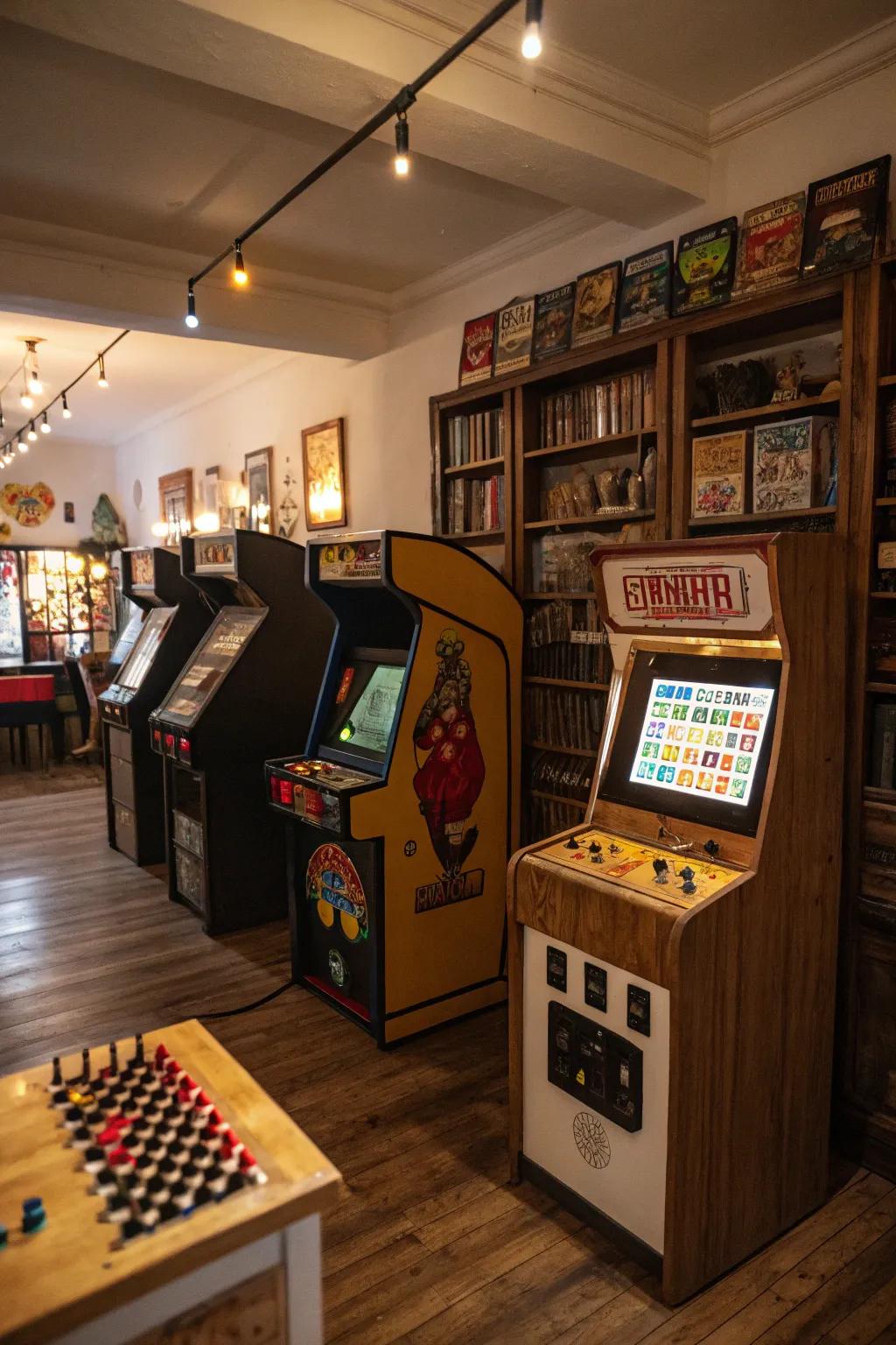 Classic games introduce a nostalgic element to your gaming space.