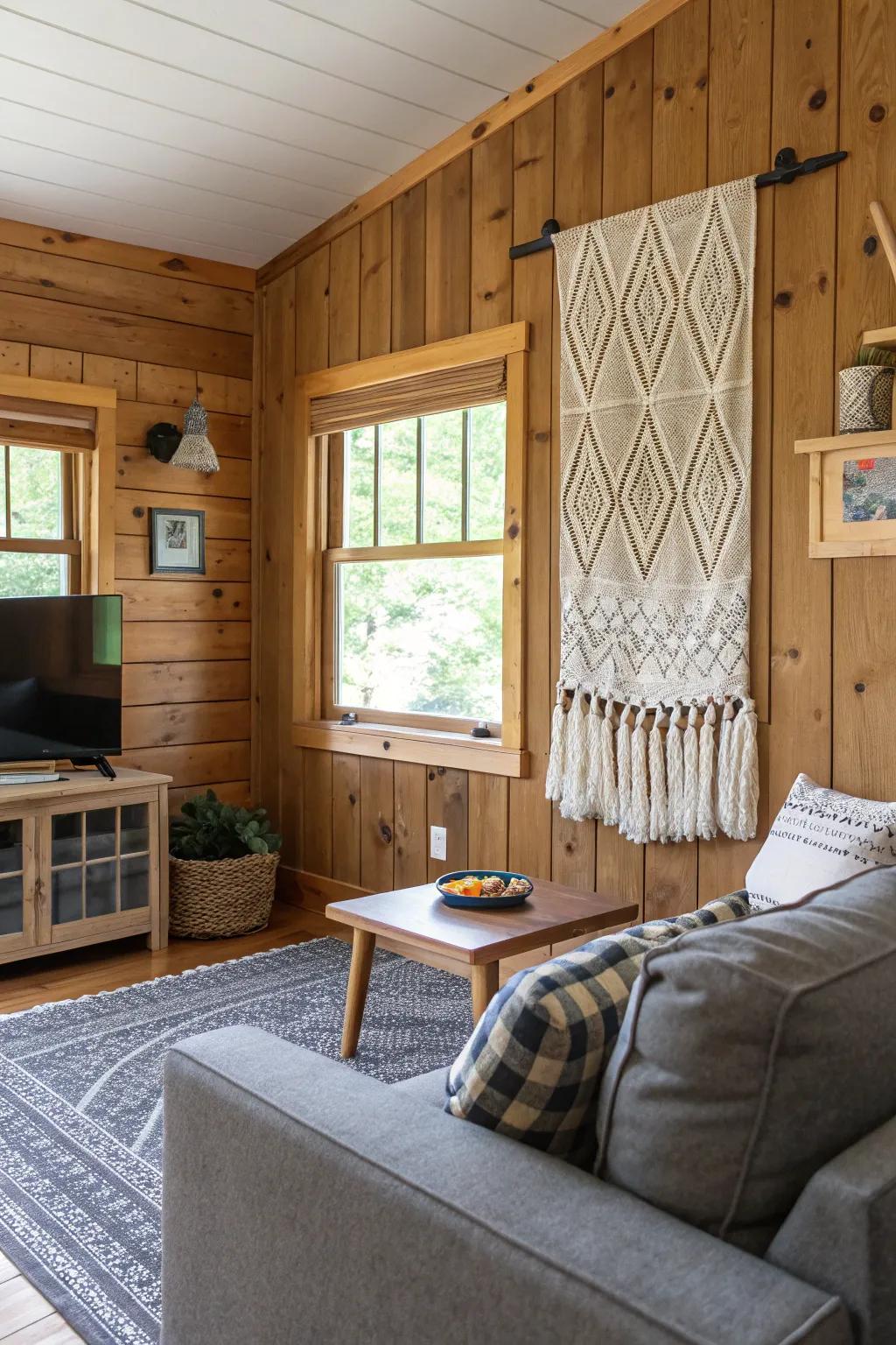 A mix of products includes deepness and passion to the cabin decor.