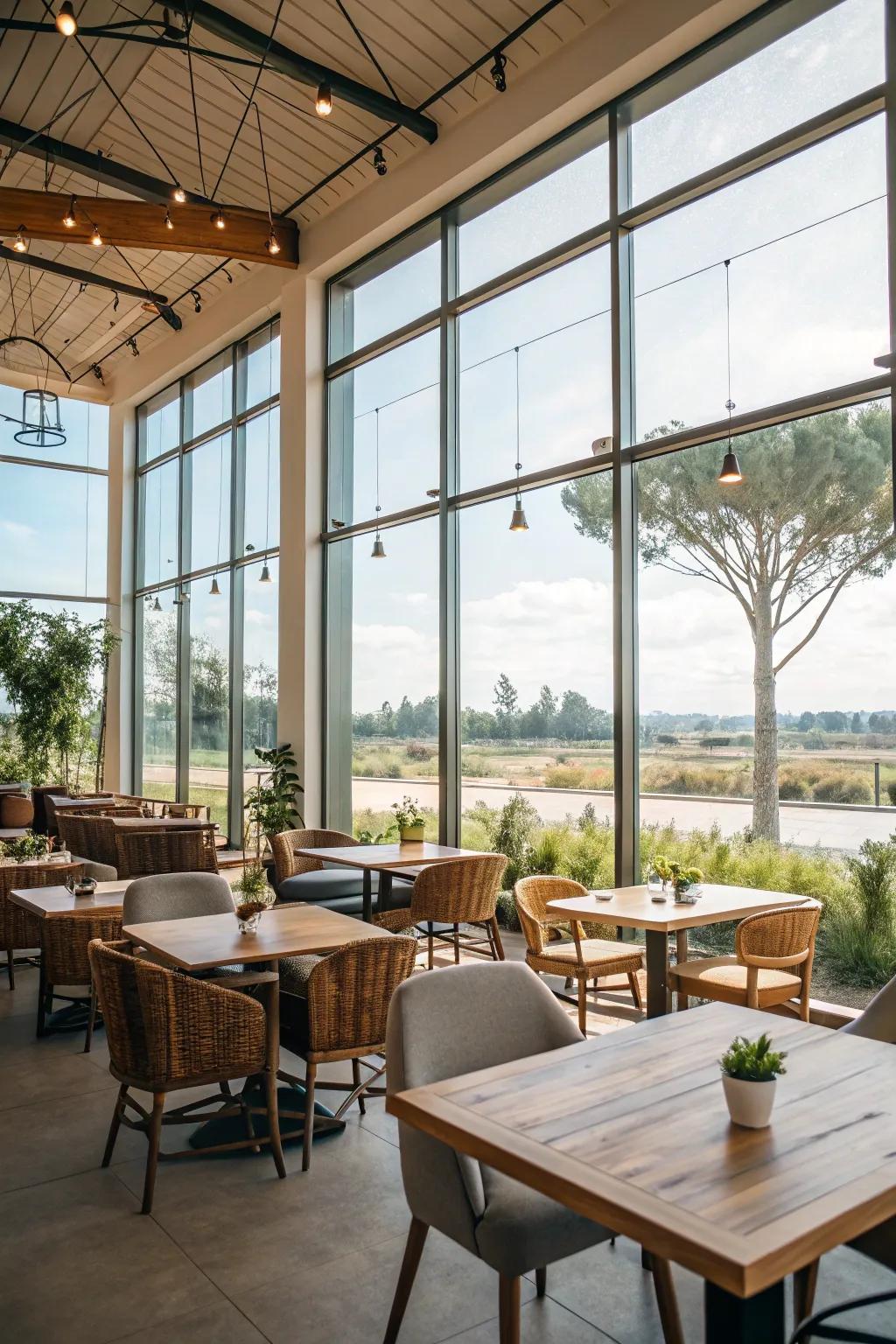 A sunlit, open area that encourages relaxation.