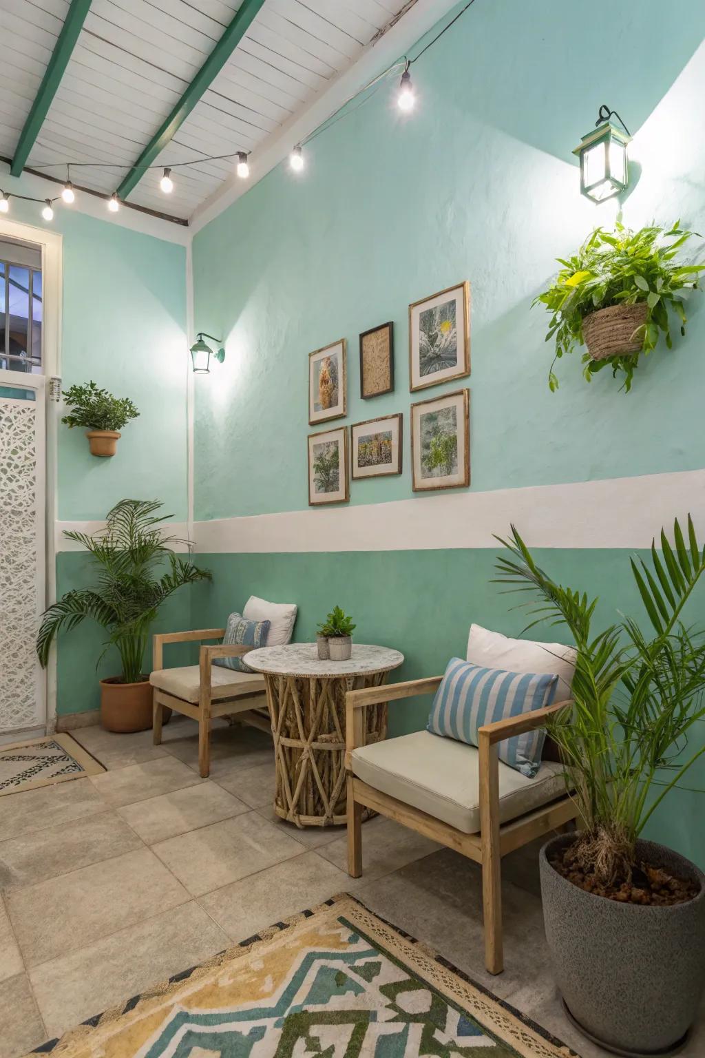 Embrace tranquility with calming colors in your corner.