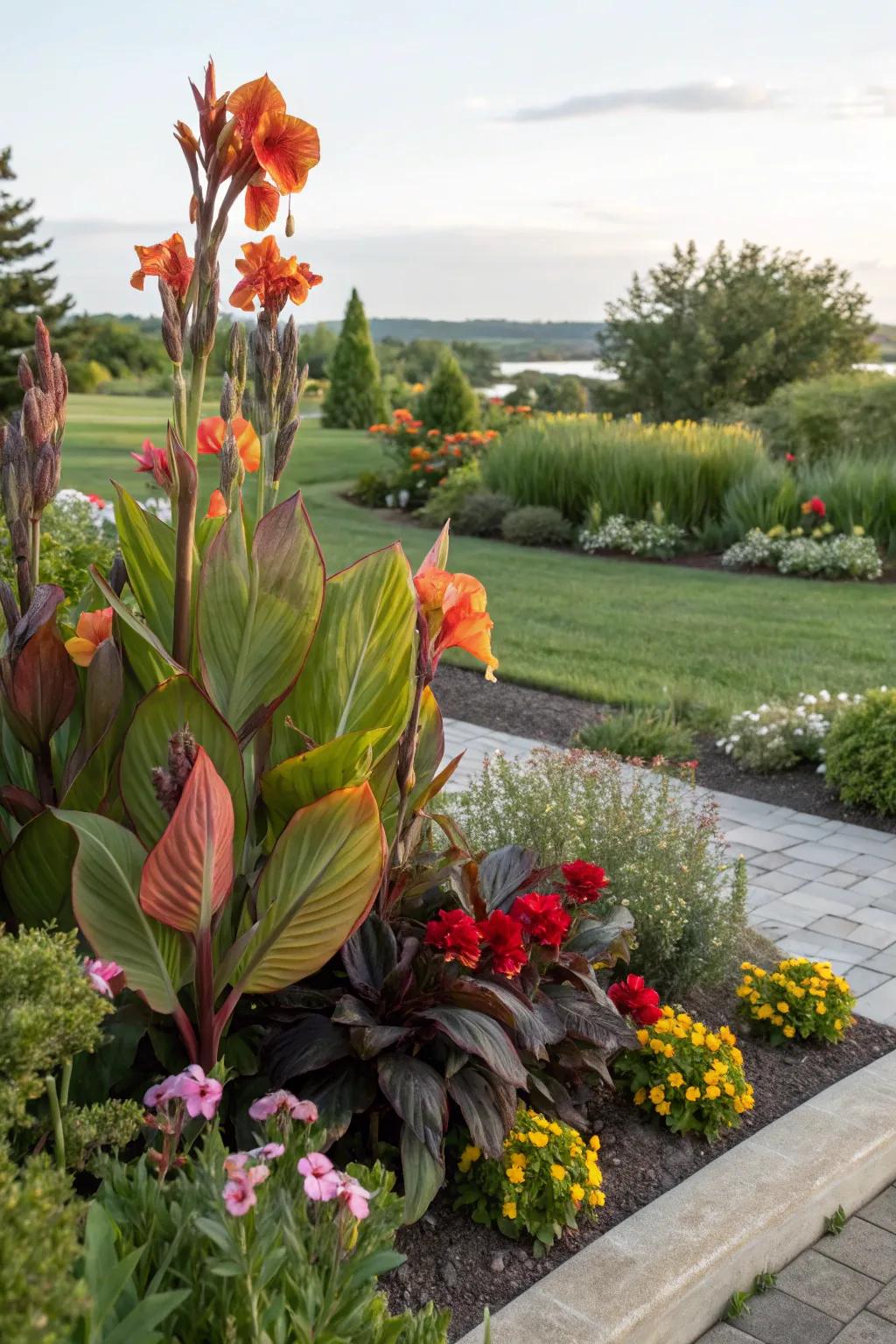 Craft stunning focal points with canna lilies.