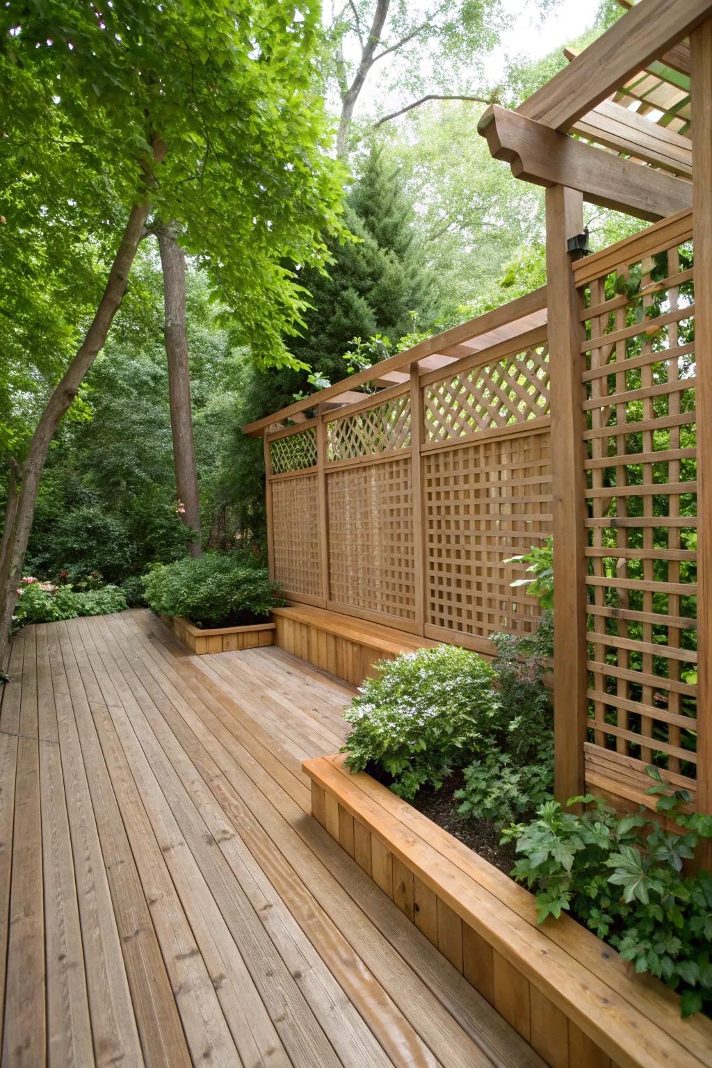 Achieve privacy stylishly with weave segments.