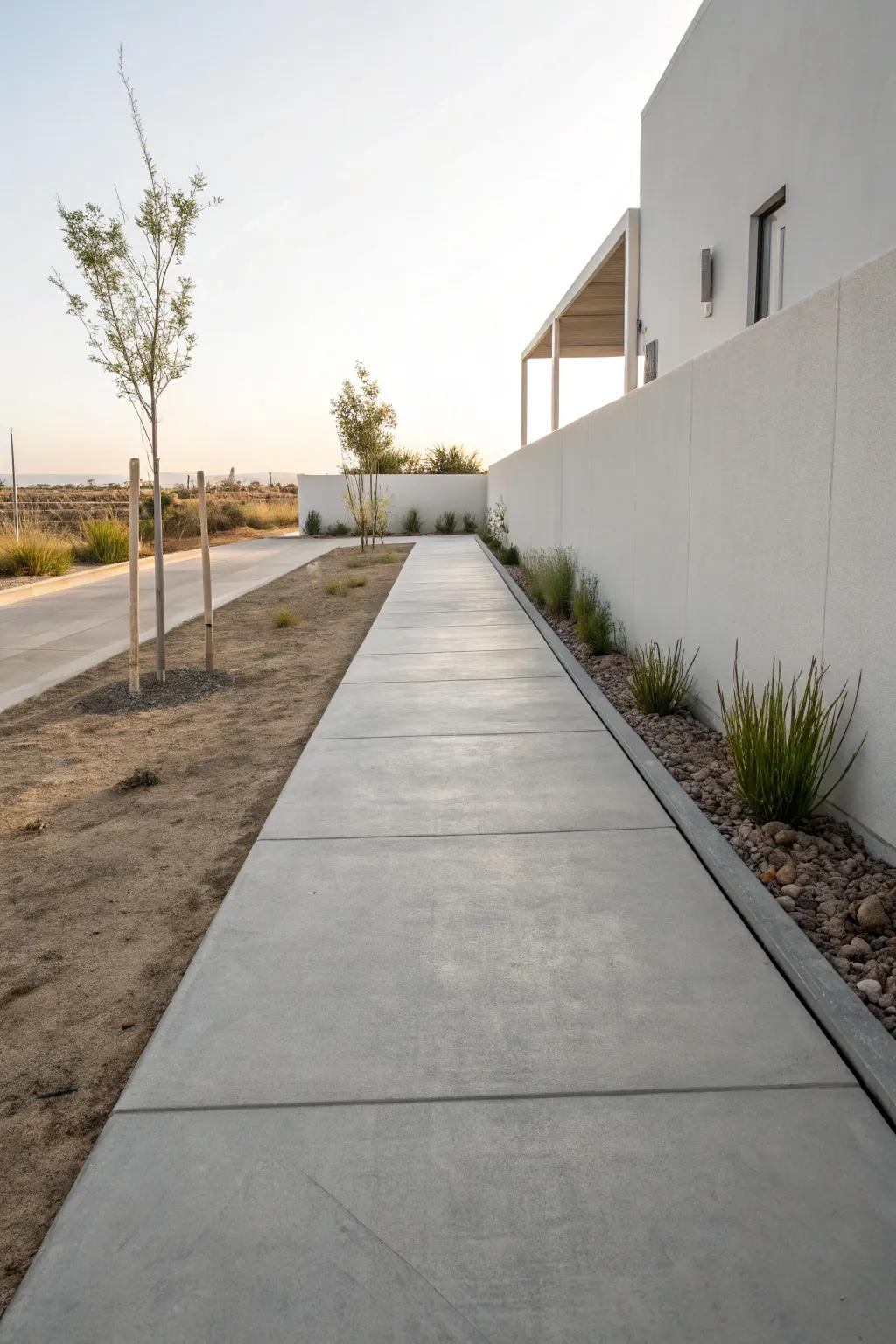 A minimalist stone walkway radiating elegance and simplicity.