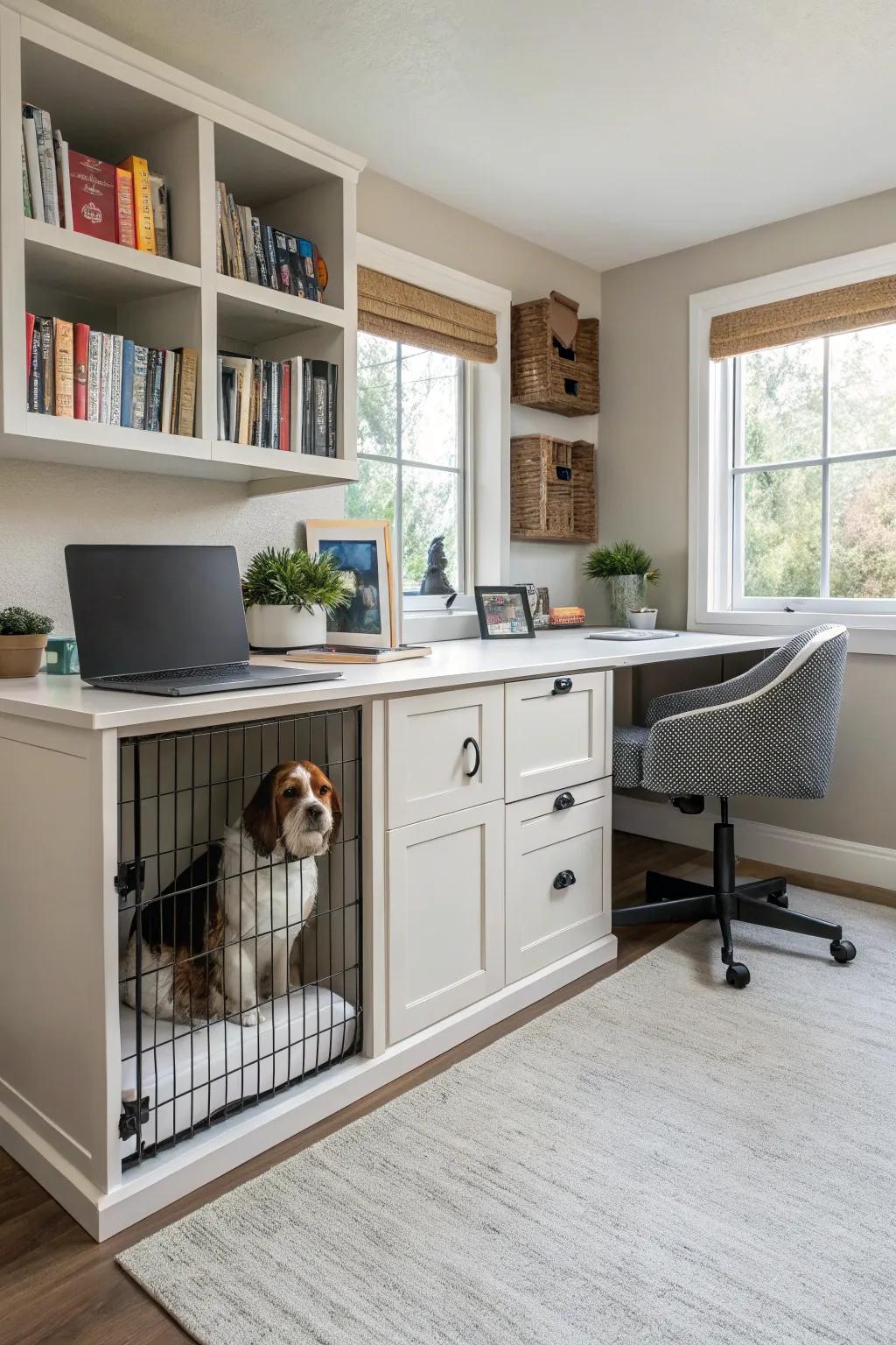 Achieve seamless integration of a kennel into your furniture.