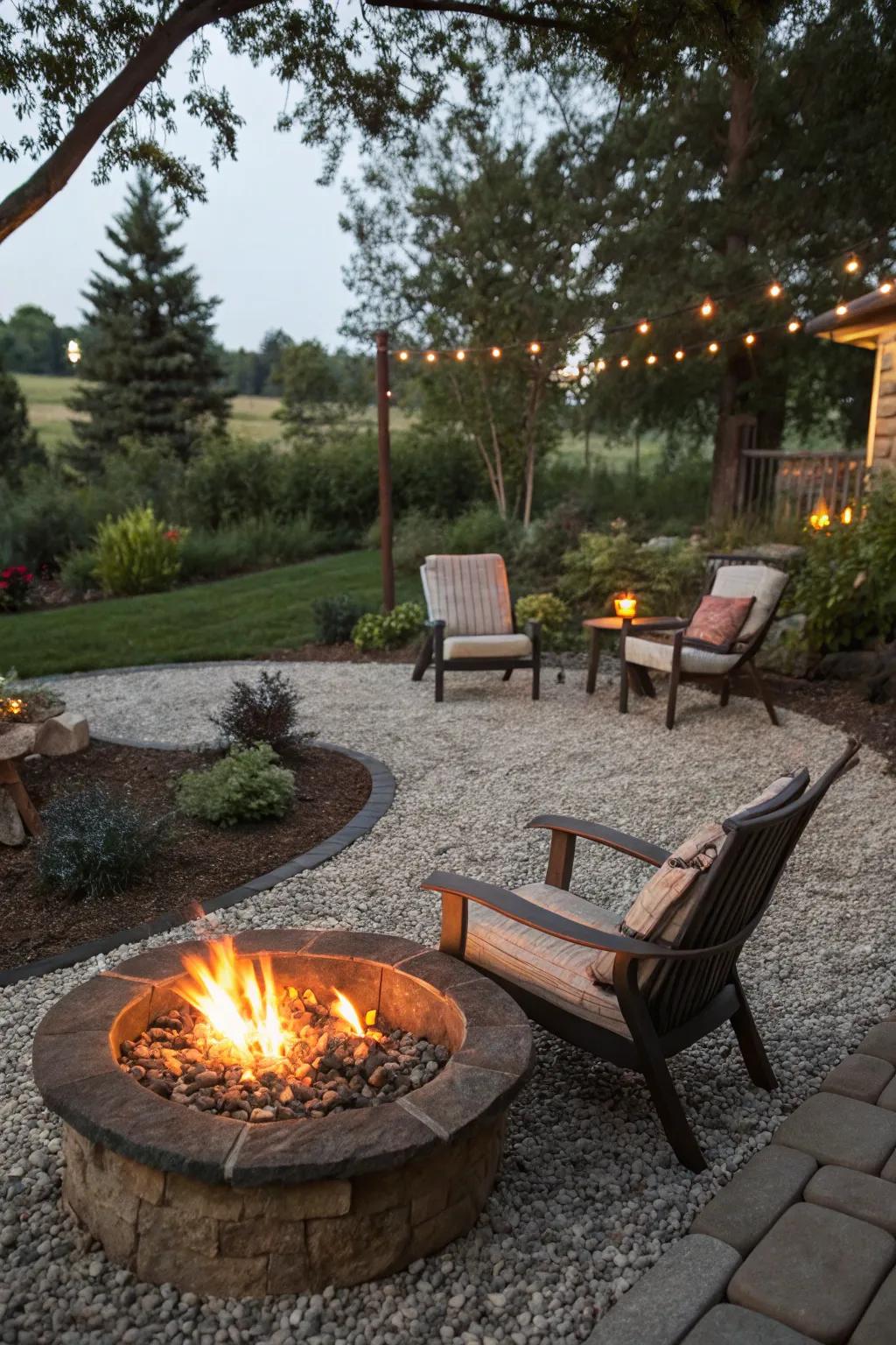 Gravel flooring offering simplicity and style.