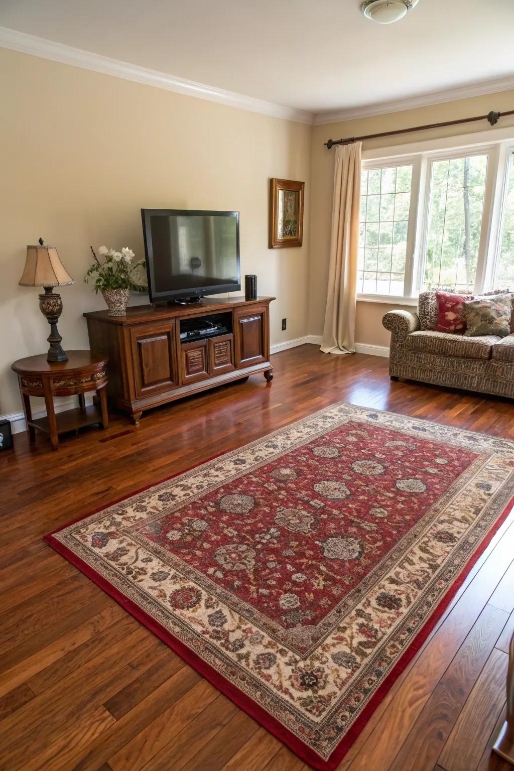 Underlays introduce texture and coziness to sienna floors.