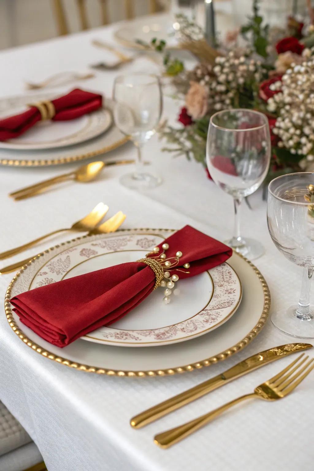 An opulent table setting that epitomizes conventional sophistication.