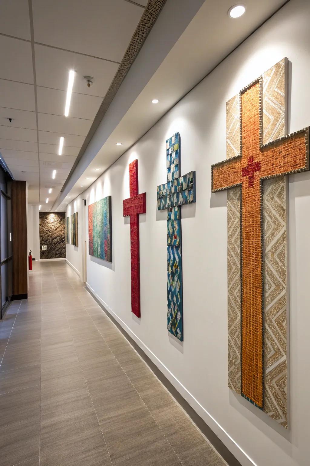 Abstract cross designs offer a modern interpretation of a timeless symbol.