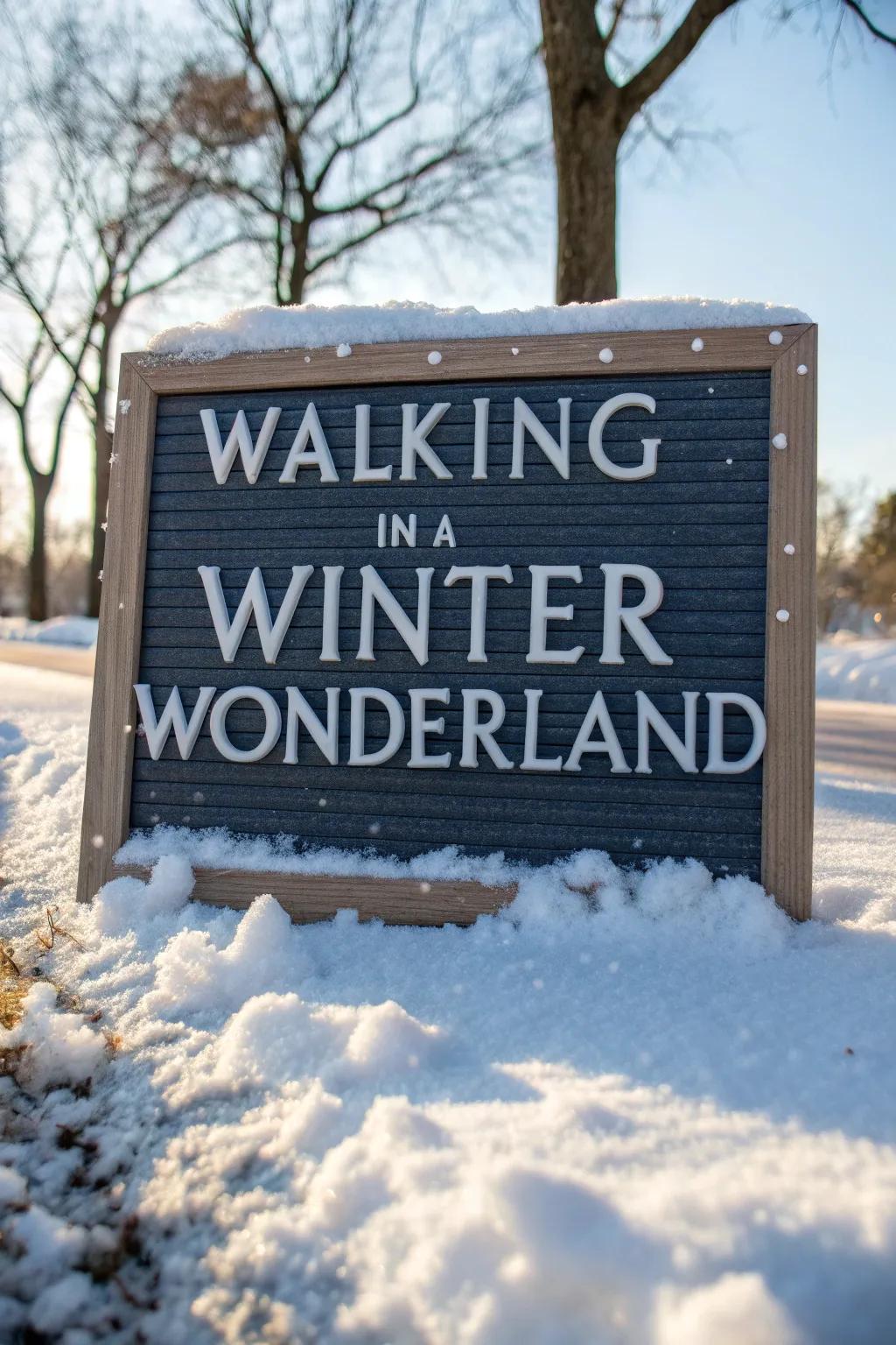A 'Winter Wonderland' message board that brings the snow indoors with style.