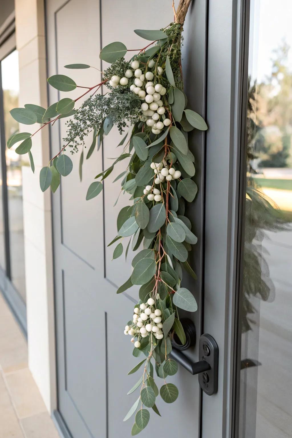 Elegant eucalyptus swag with berries.