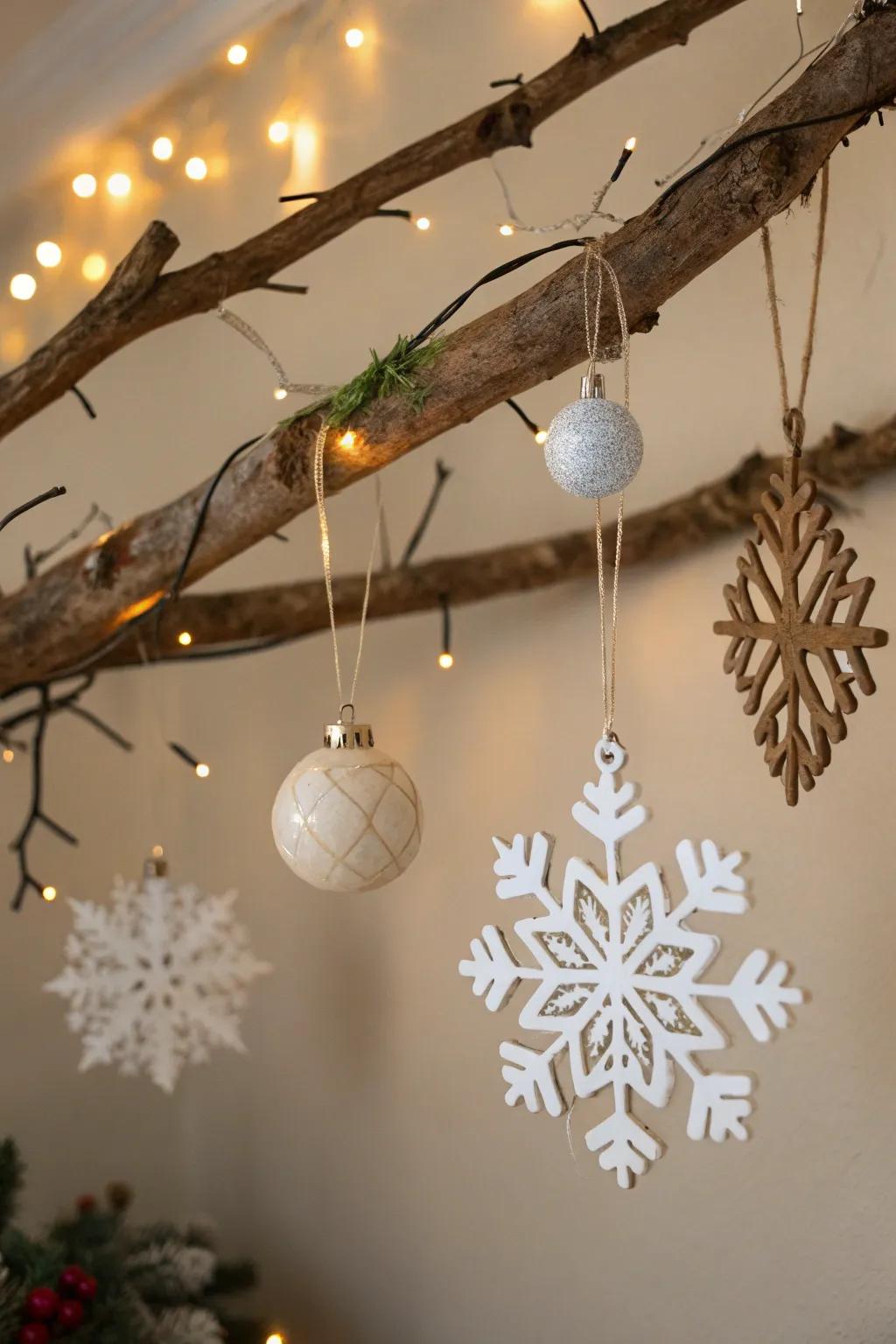 An unprocessed division imparts eccentric allure to holiday ornamentation.