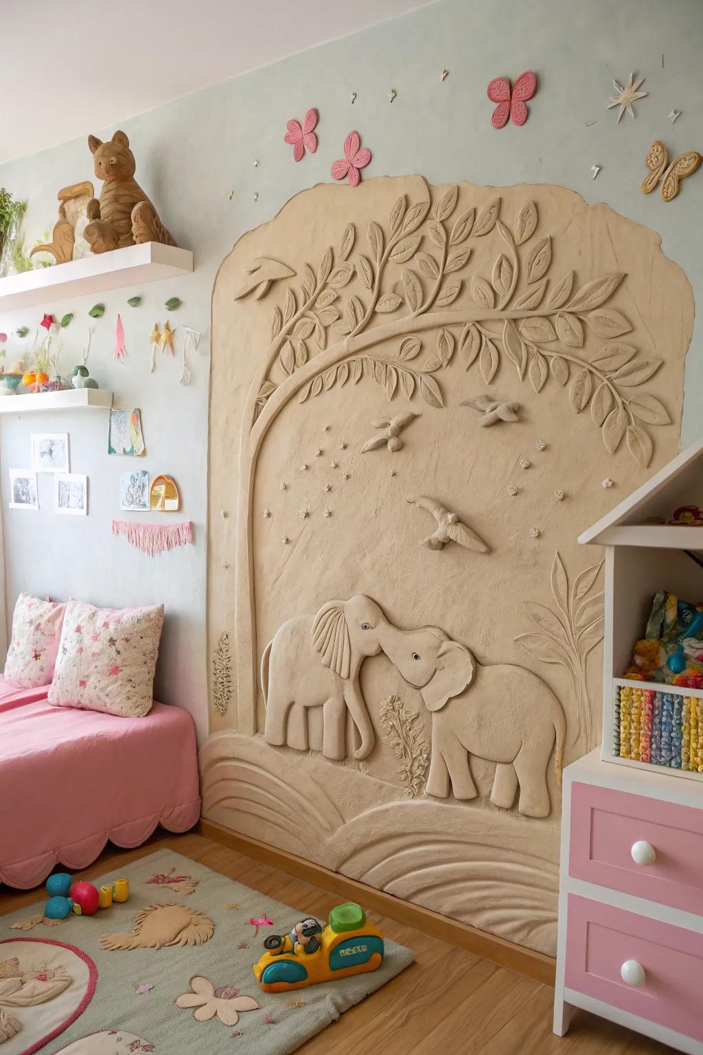 Playful creature clay image, contributing charm and storytelling to any space.