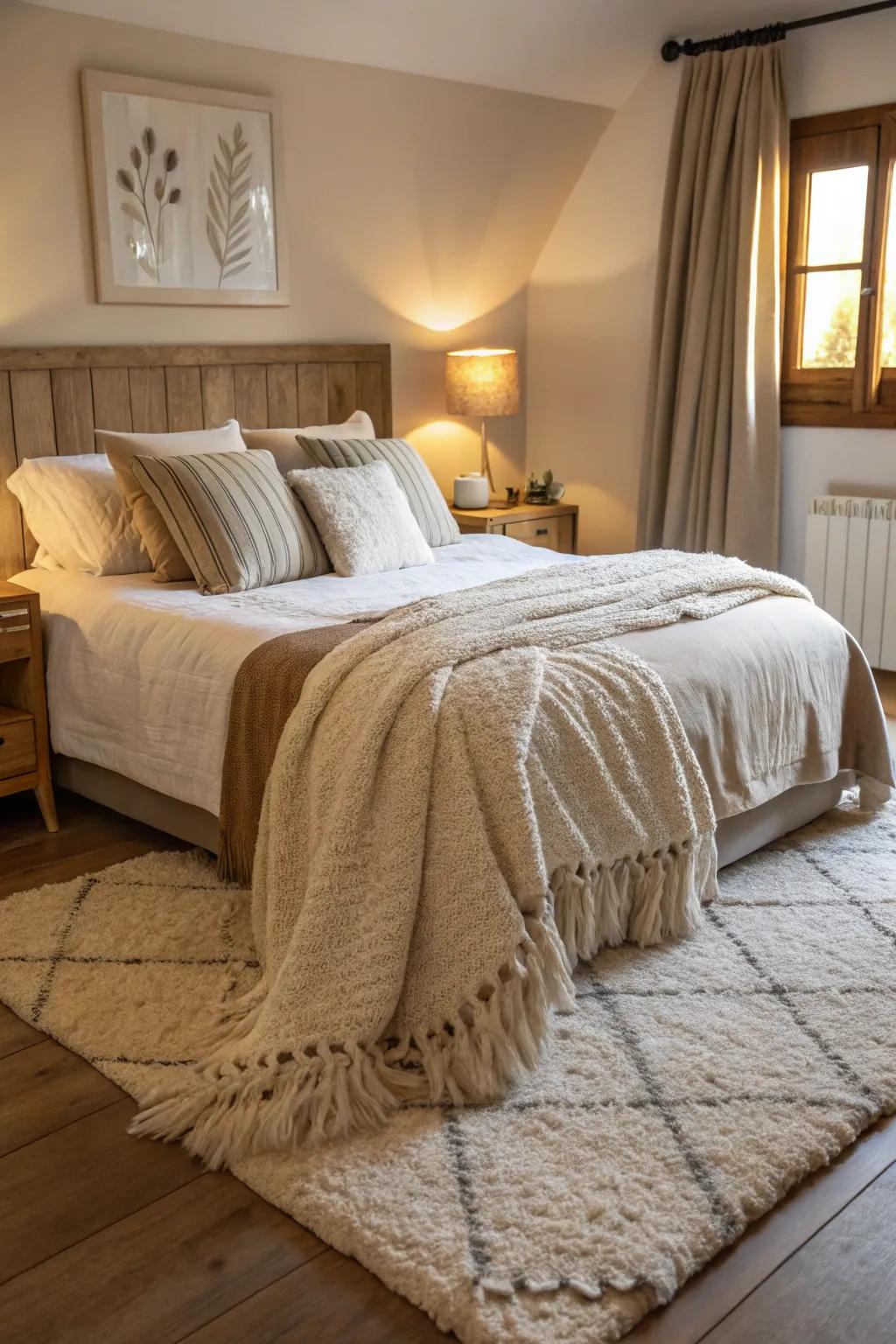 Gentle textures enhance comfort and style in this welcoming bedroom.